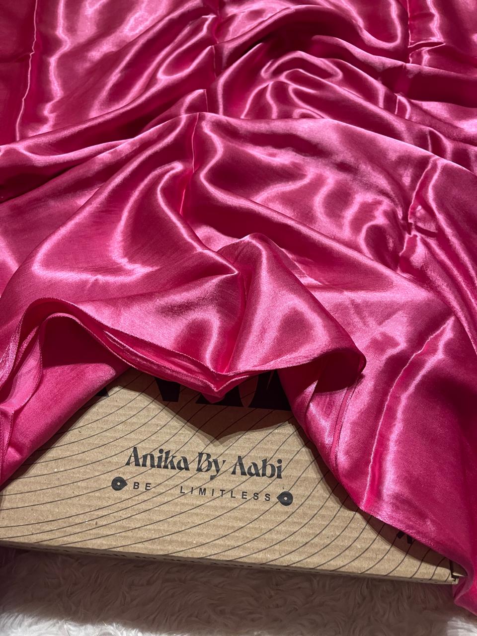 MODAL PLAIN SAREE-ROSE PINK
