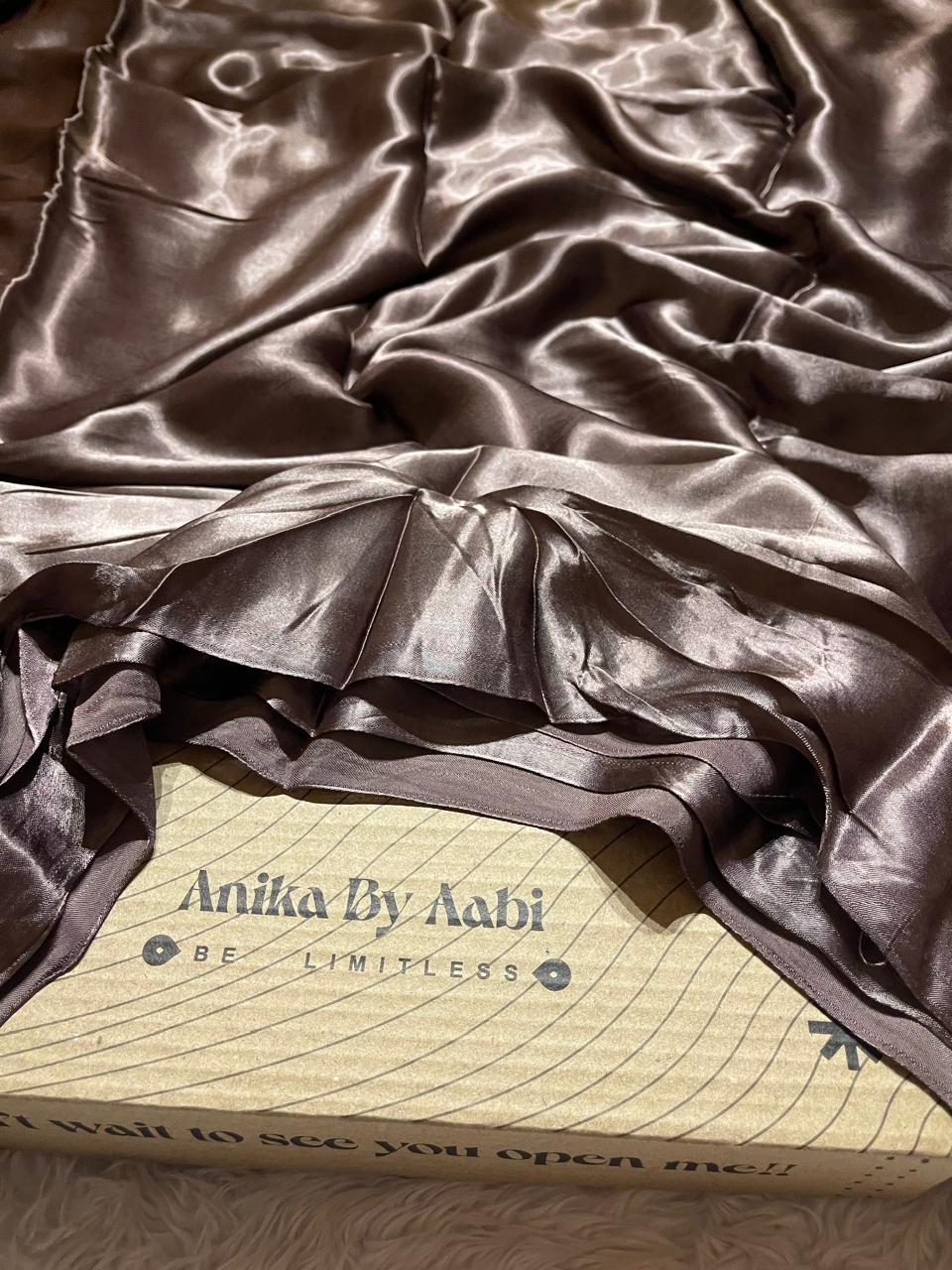 MODAL PLAIN SAREE-GREY PURPLE