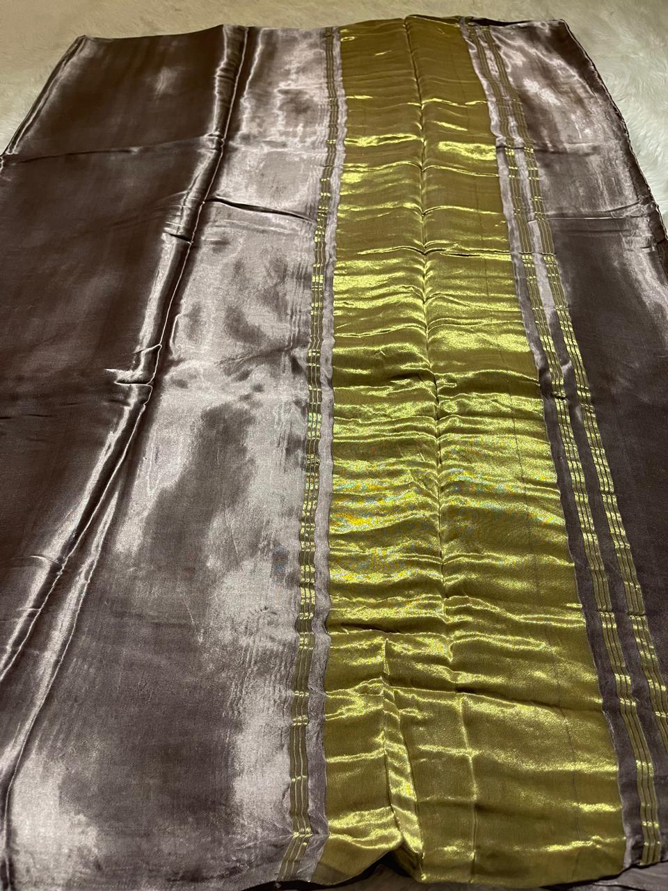 MODAL PLAIN SAREE-GREY PURPLE