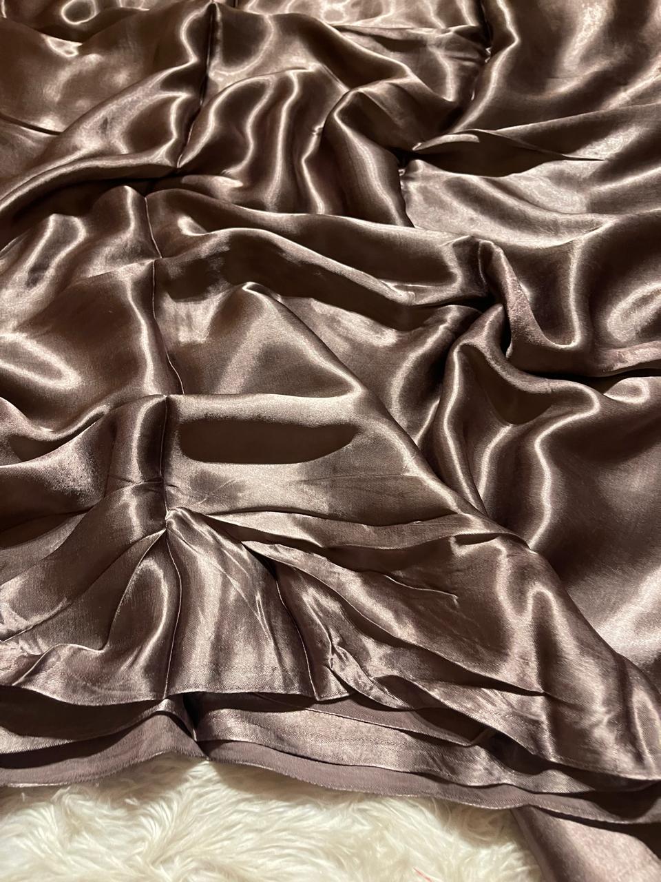 MODAL PLAIN SAREE-GREY PURPLE