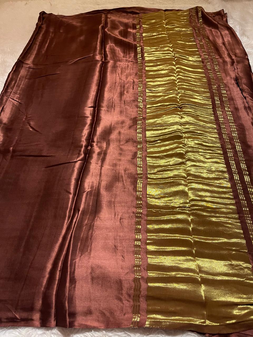 MODAL PLAIN SAREE-DARK BROWN