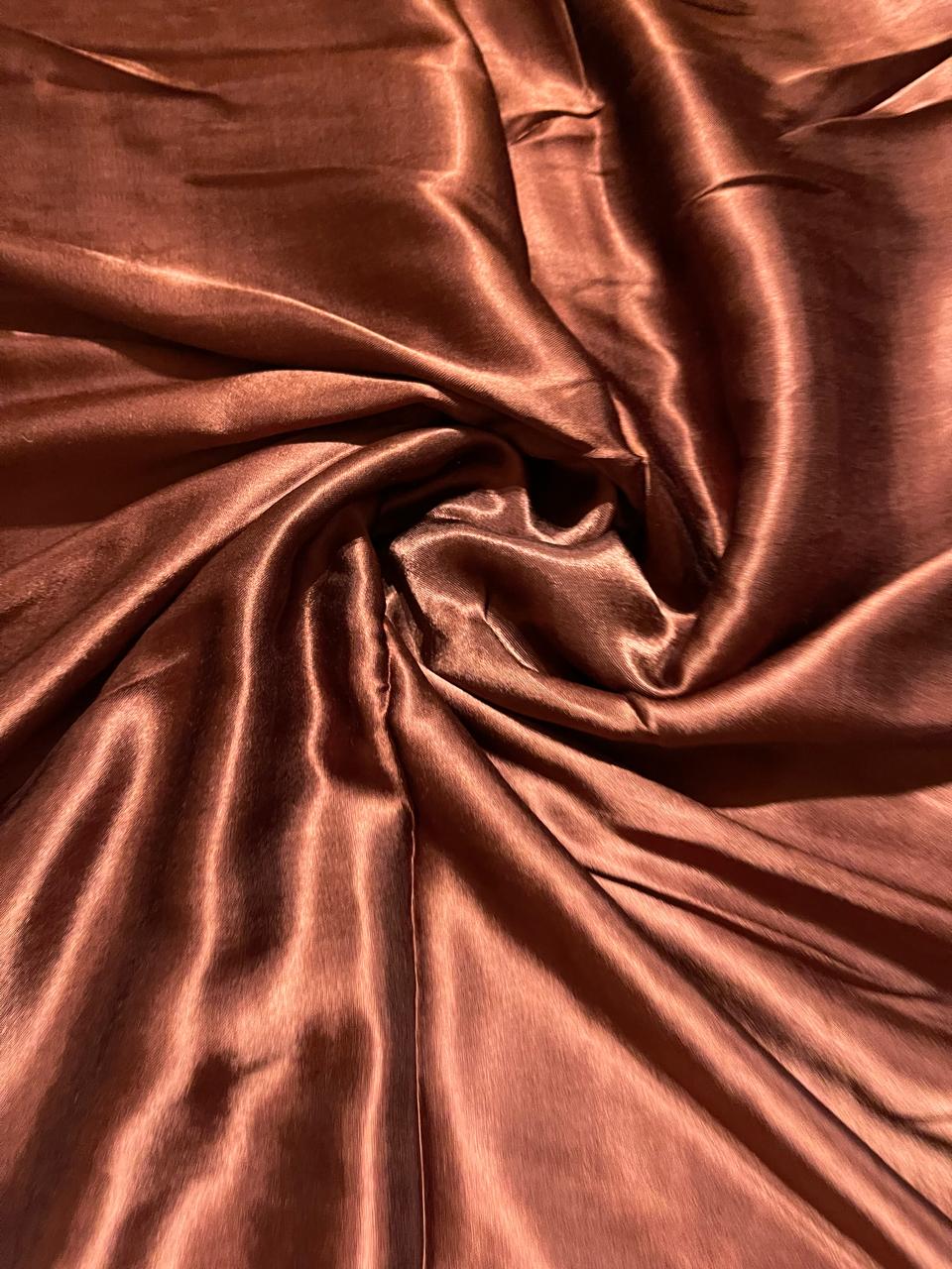 MODAL PLAIN SAREE-DARK BROWN