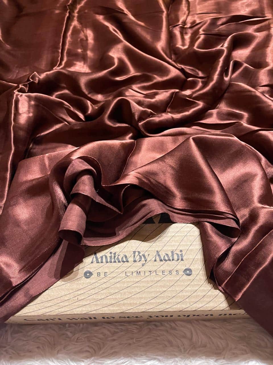 MODAL PLAIN SAREE-DARK BROWN