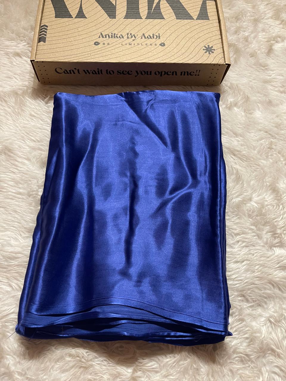 MODAL PLAIN SAREE-PERSIOAN BLUE