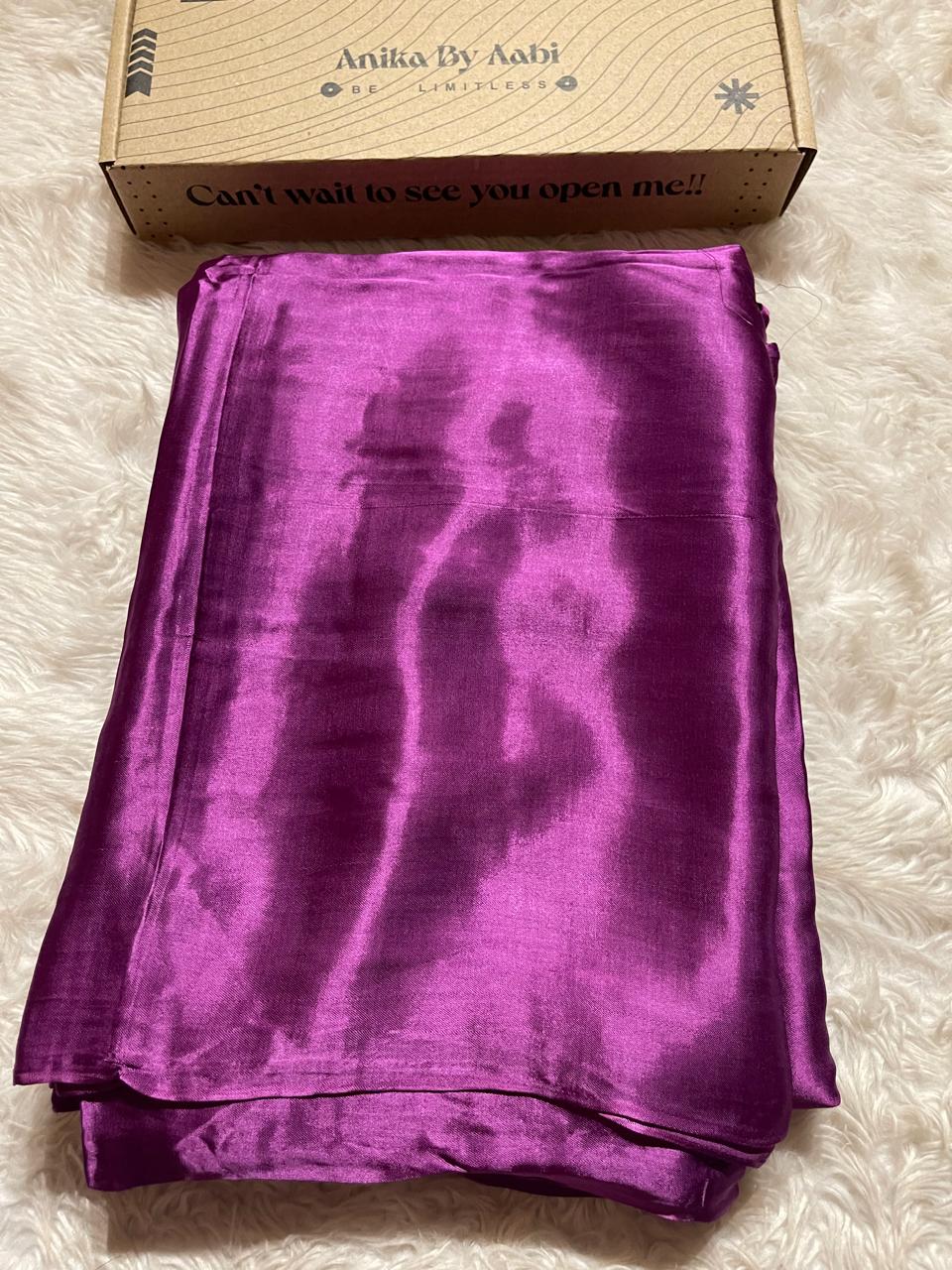 MODAL PLAIN SAREE-EMINENCE PURPLE