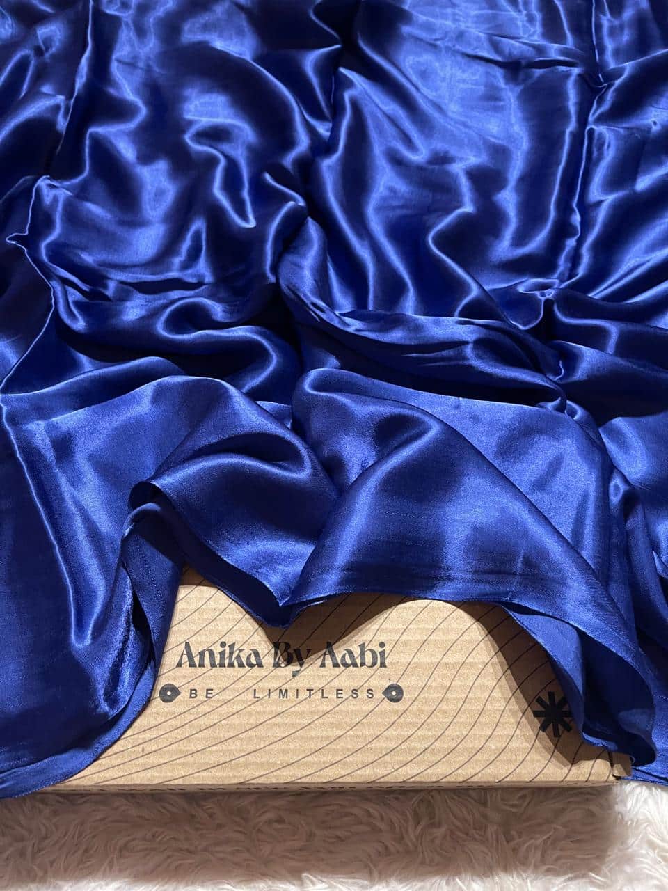 MODAL PLAIN SAREE-PERSIOAN BLUE