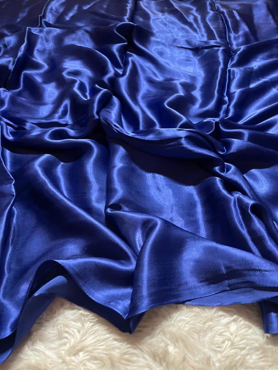 MODAL PLAIN SAREE-PERSIOAN BLUE