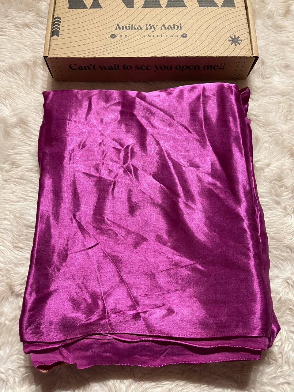 MODAL PLAIN SAREE-FANDANGO PURPLE