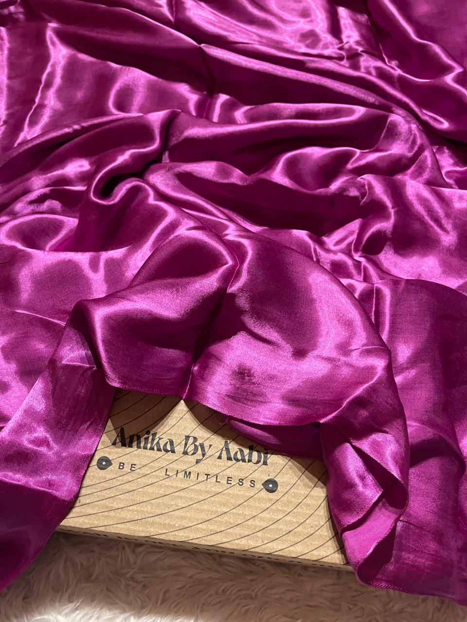 MODAL PLAIN SAREE-FANDANGO PURPLE