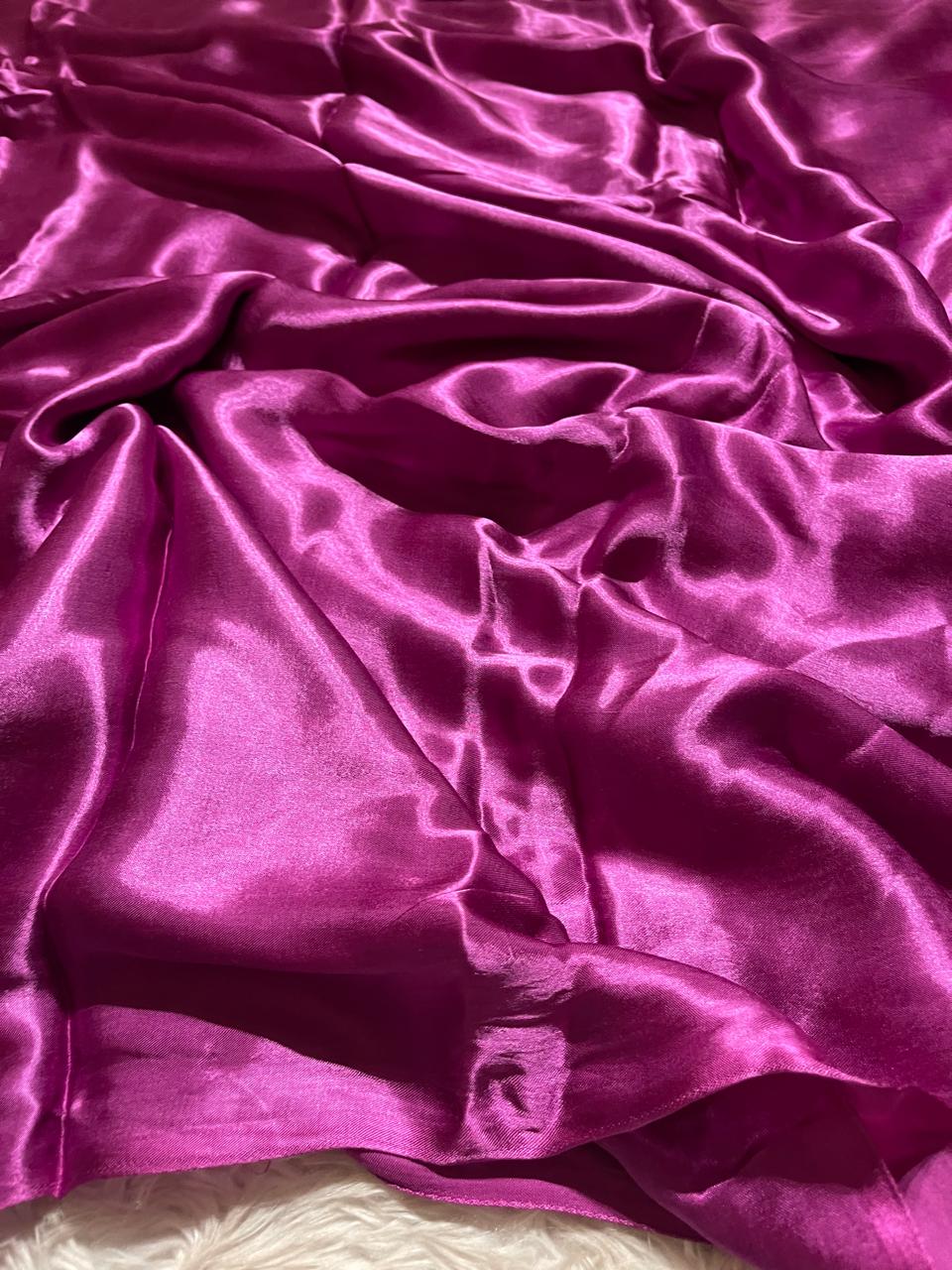 MODAL PLAIN SAREE-FANDANGO PURPLE