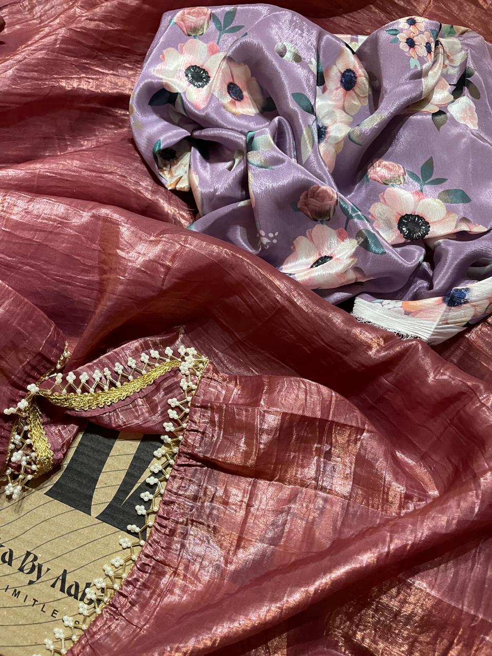 FLORA PLAIN LACE SAREE-FP01