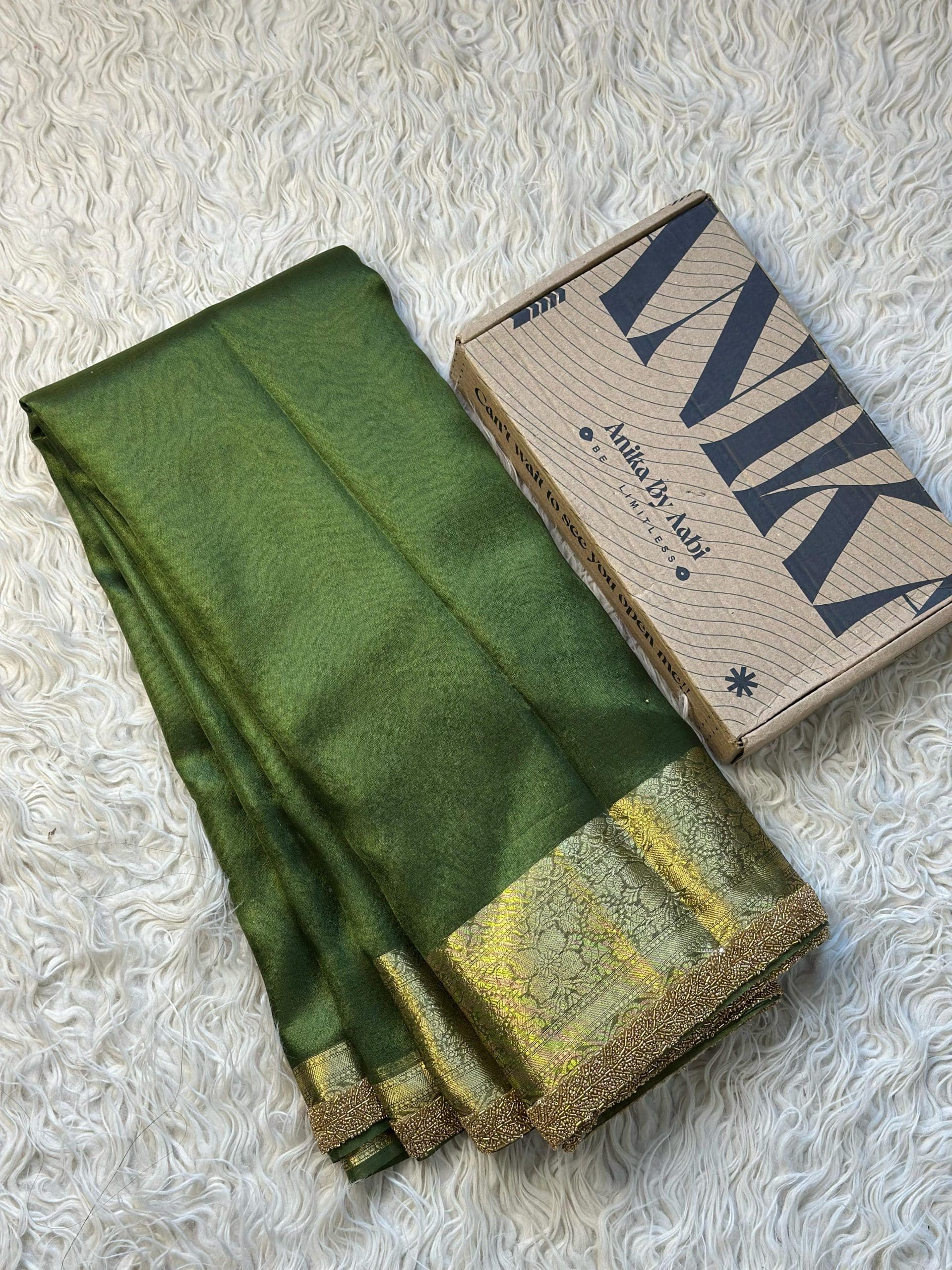 TISSUE BEATS-GREEN SAREE
