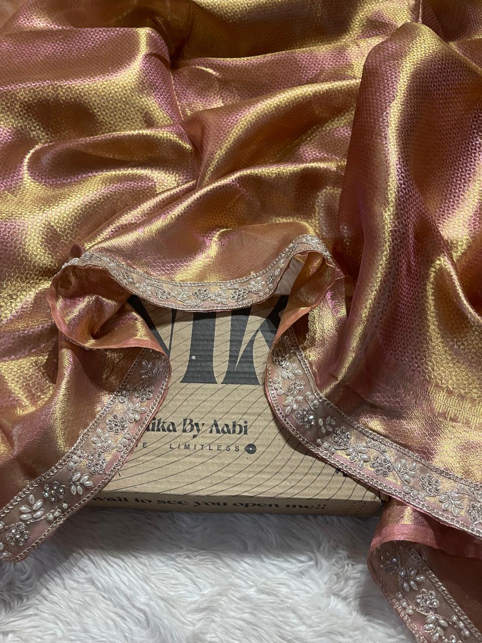 RUSHI-ROSEGOLD SAREE
