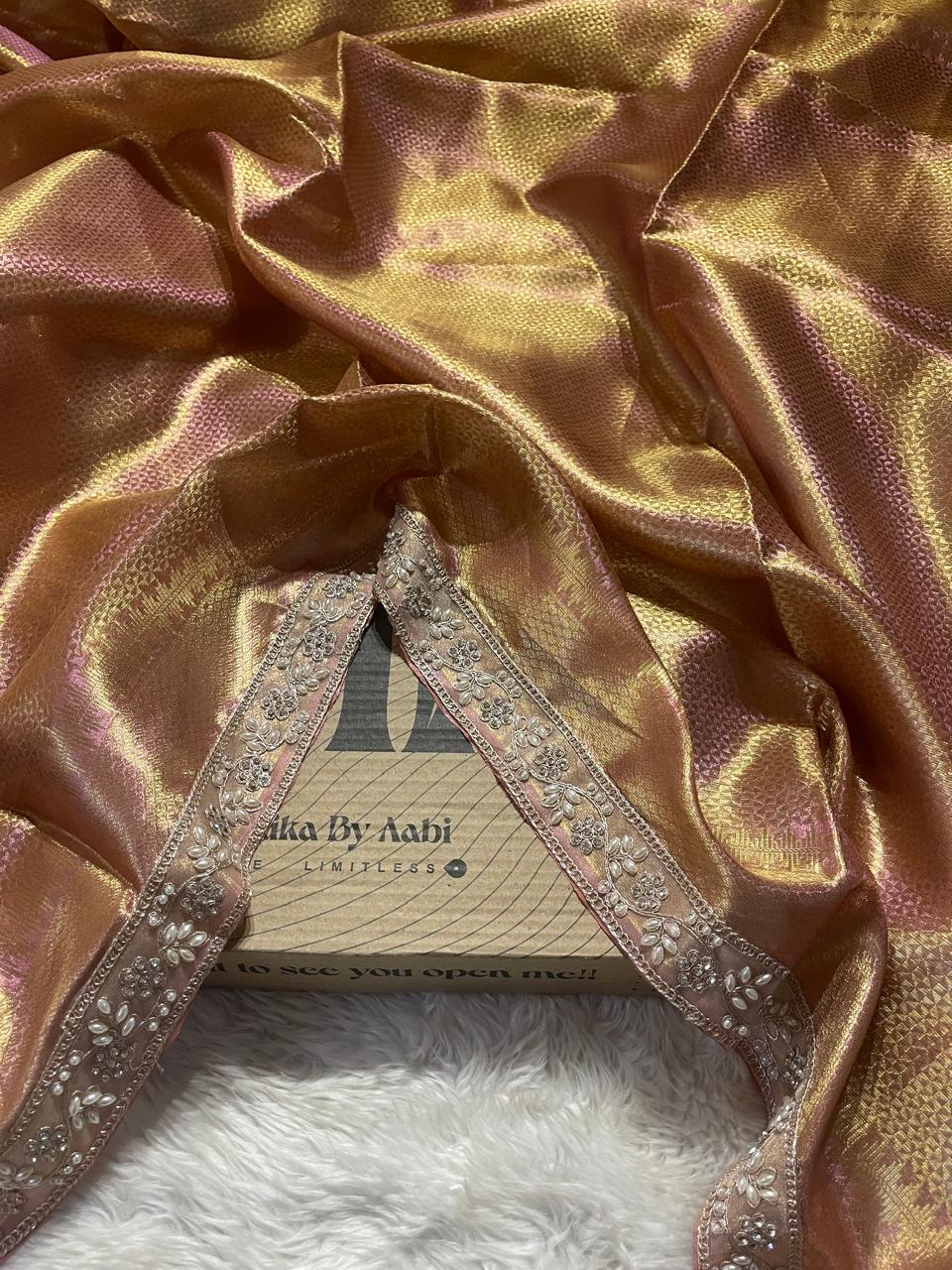 RUSHI-ROSEGOLD SAREE