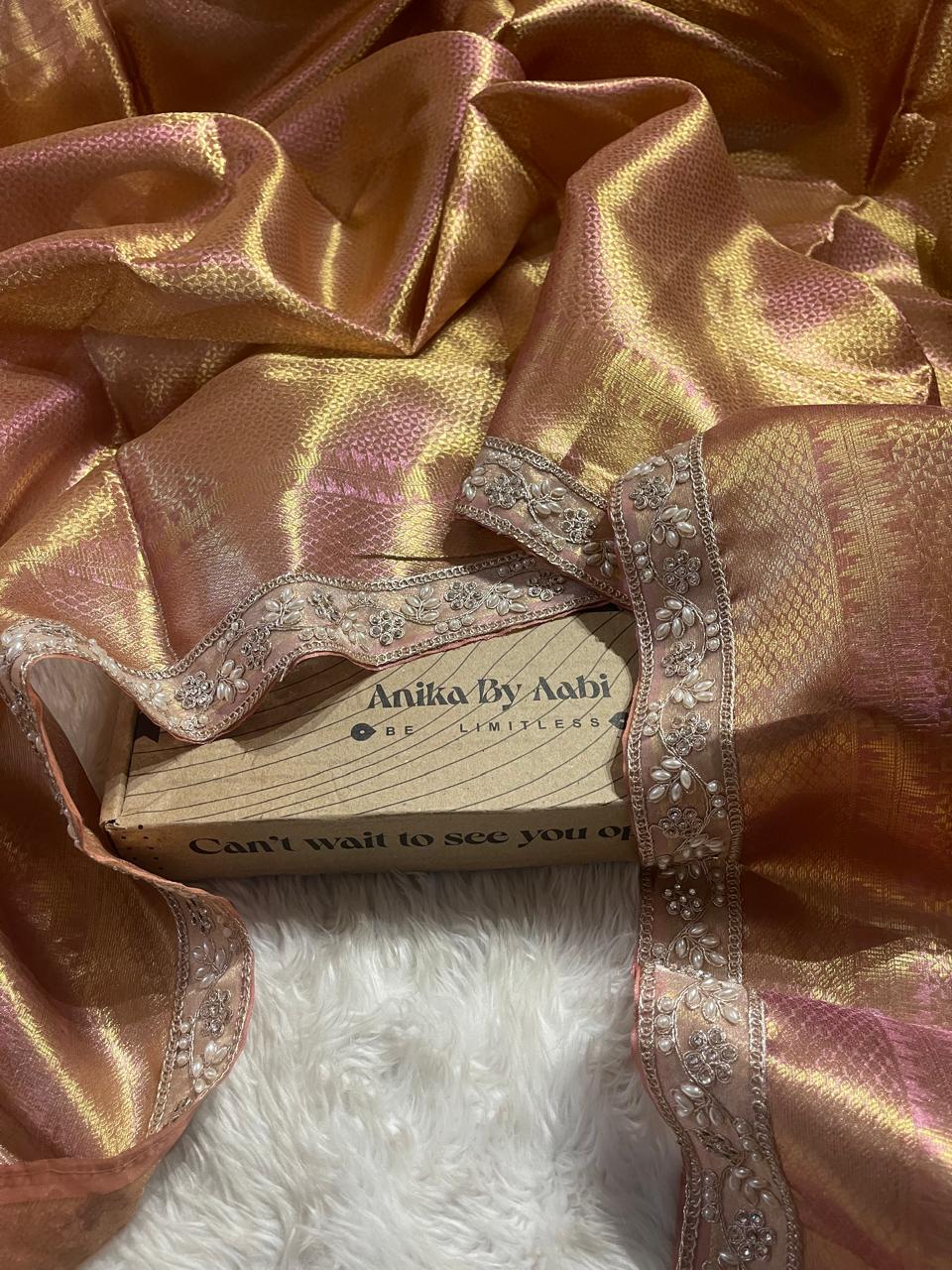 RUSHI-ROSEGOLD SAREE