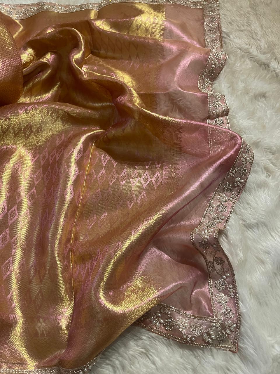 RUSHI-ROSEGOLD SAREE