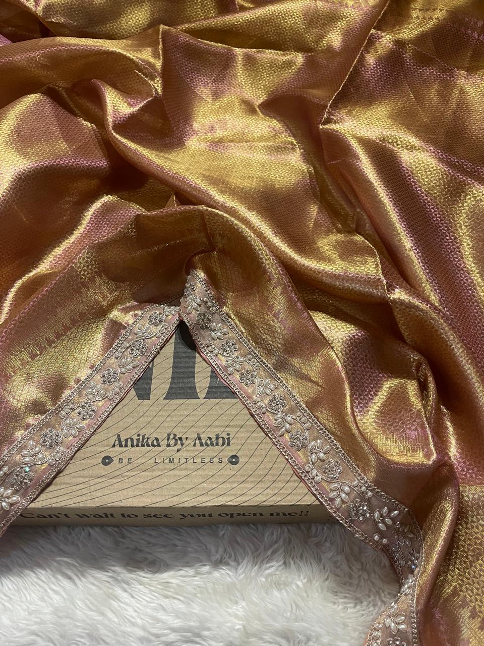 RUSHI-ROSEGOLD SAREE