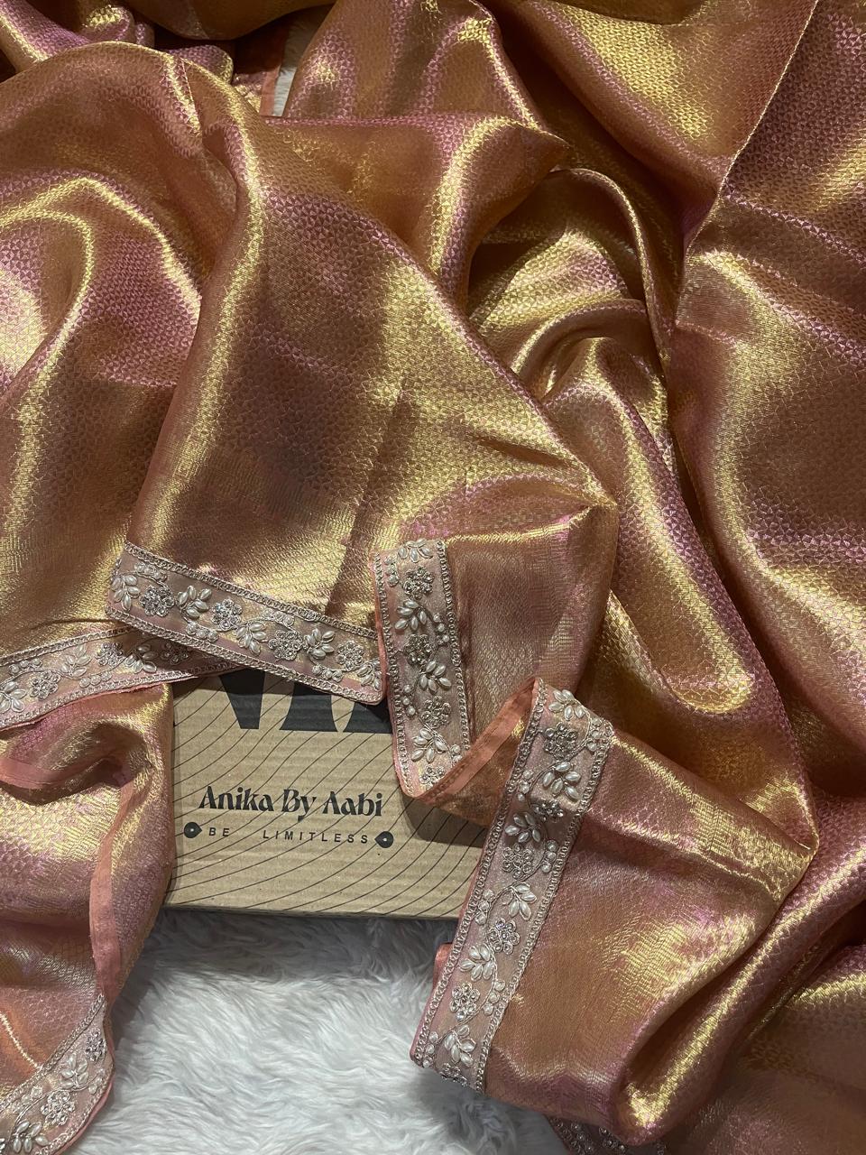 RUSHI-ROSEGOLD SAREE