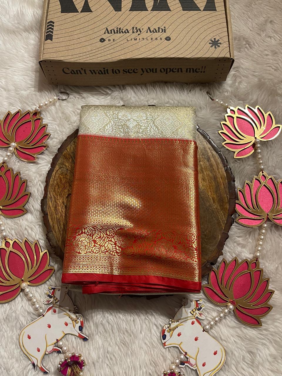 SWAYAMVARAM-BEIGE WITH RED BRIDAL EDIT SAREE