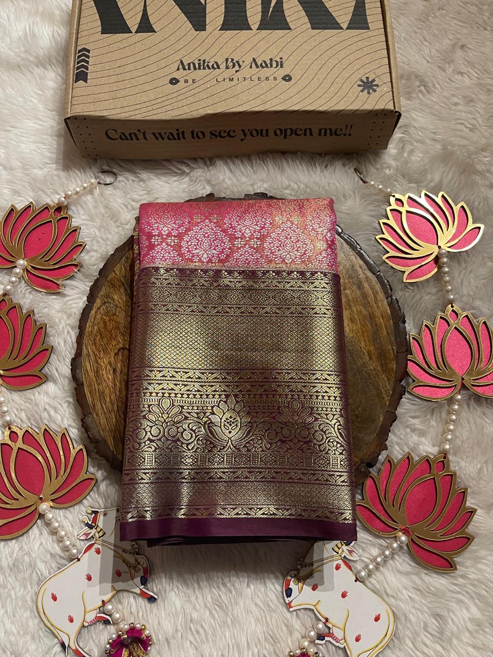 SWAYAMVARAM-RANIPINK WITH DARKMAGENTA SAREE