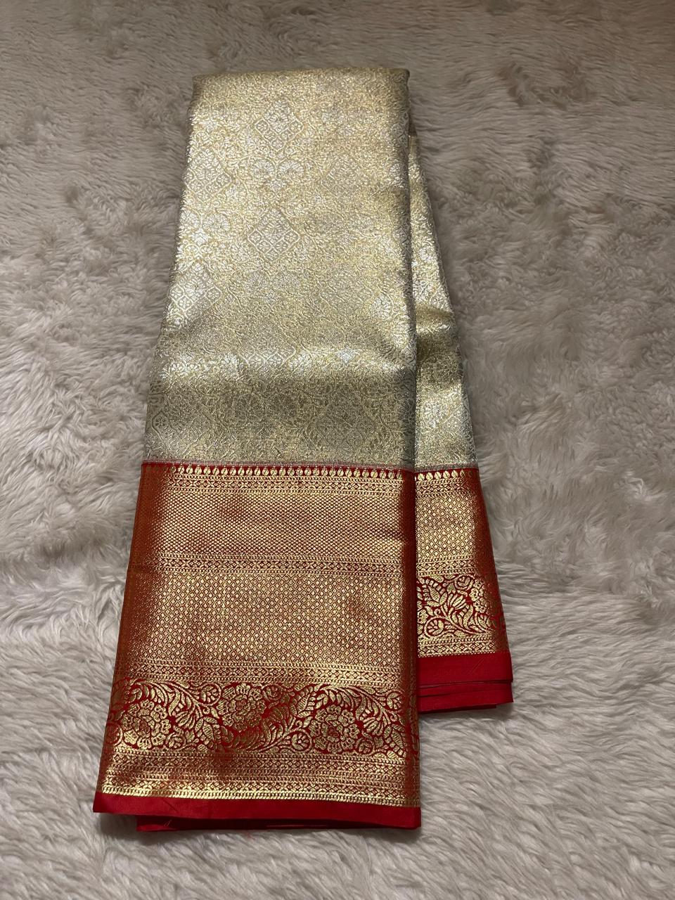 SWAYAMVARAM-BEIGE WITH RED BRIDAL EDIT SAREE
