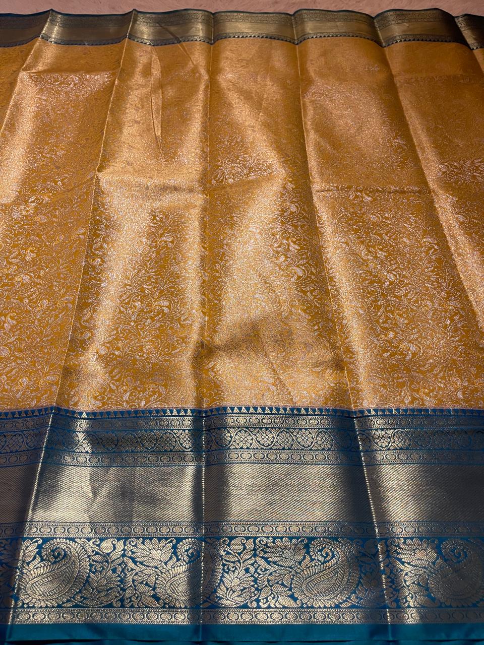 SWAYAMVARAM-YELLOW WITH RAMAGREEN SAREE