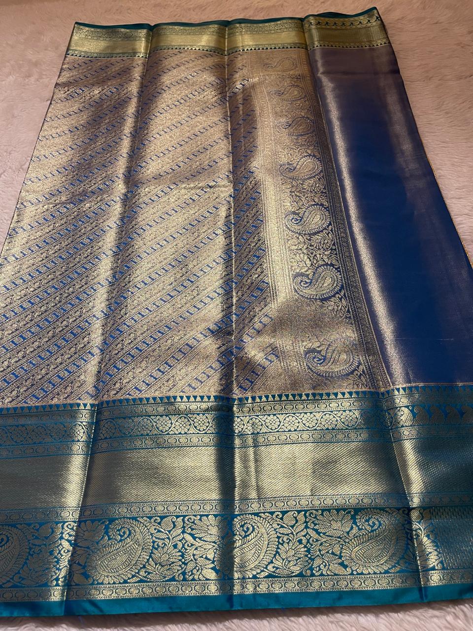 SWAYAMVARAM-YELLOW WITH RAMAGREEN SAREE