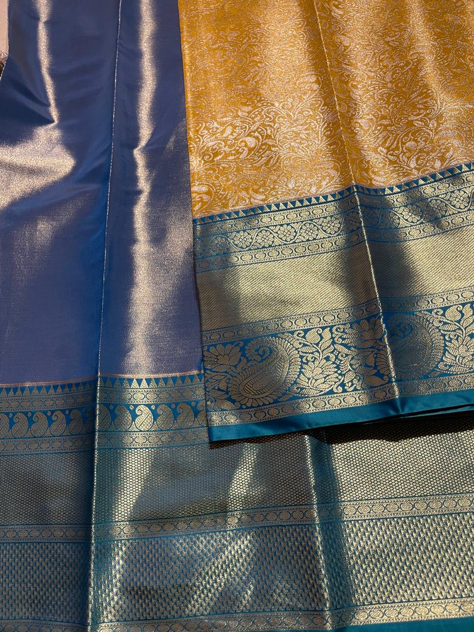 SWAYAMVARAM-YELLOW WITH RAMAGREEN SAREE