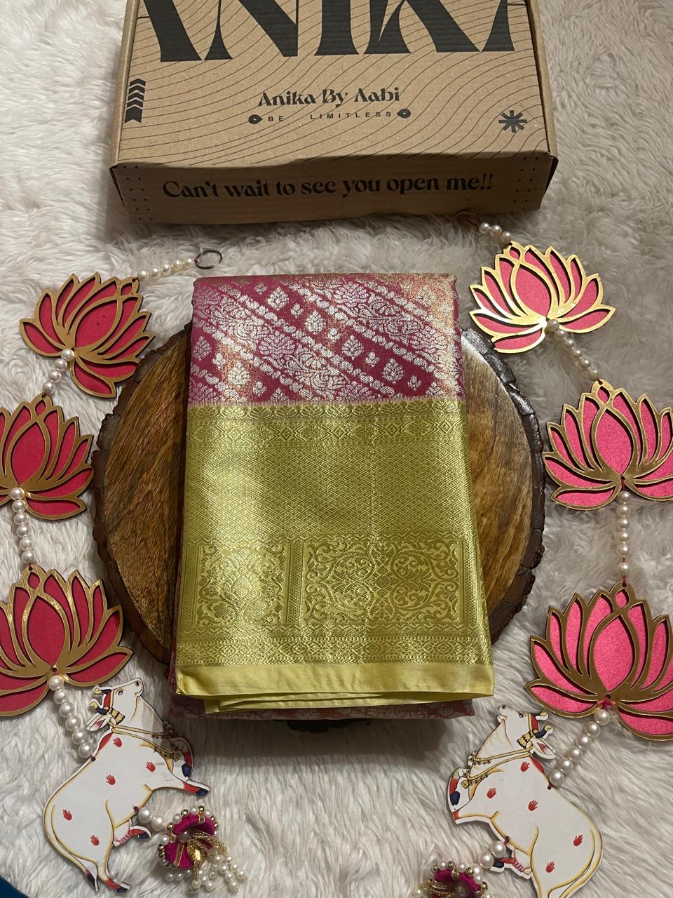 SWAYAMVARAM-RANIPINK DUAL TONE BRIDAL EDIT SAREE