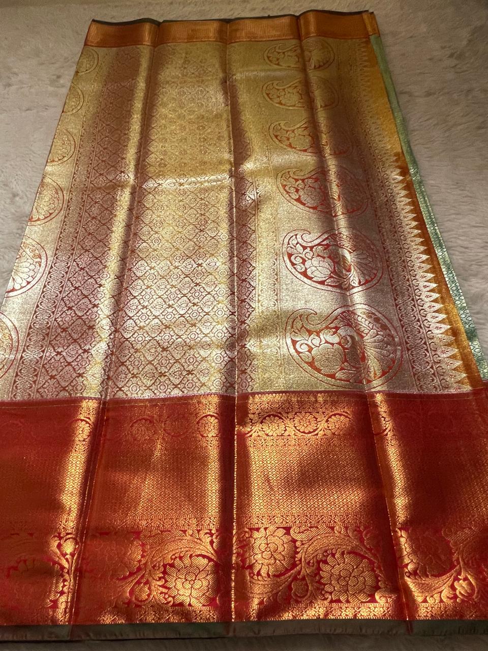 SWAYAMVARAM-TEAL WITH RED BRIDAL EDIT SAREE