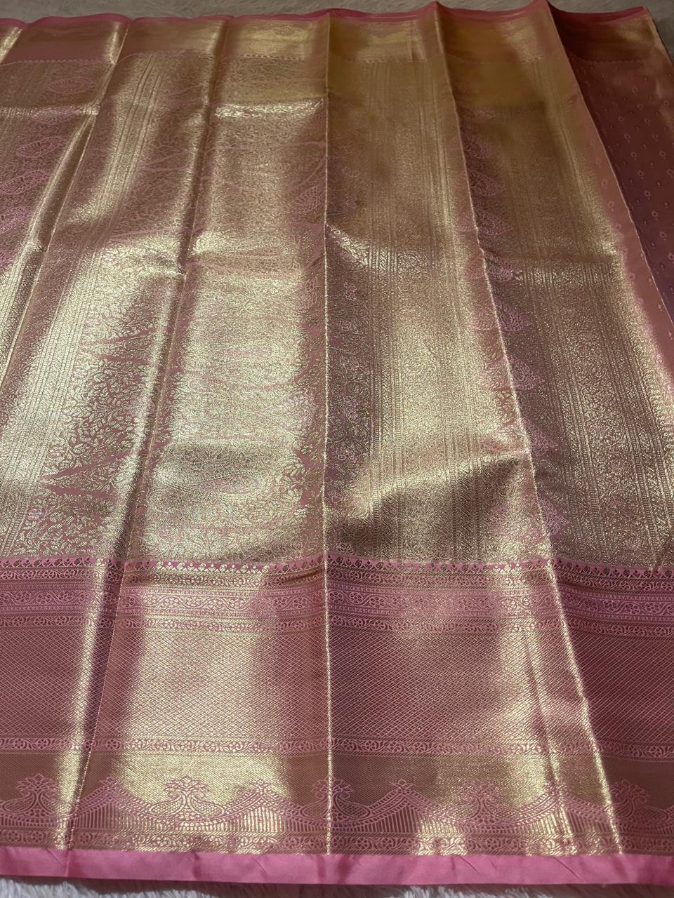 SWAYAMVARAM-GOLDEN YELLOW WITH PASTEL PINK SAREE