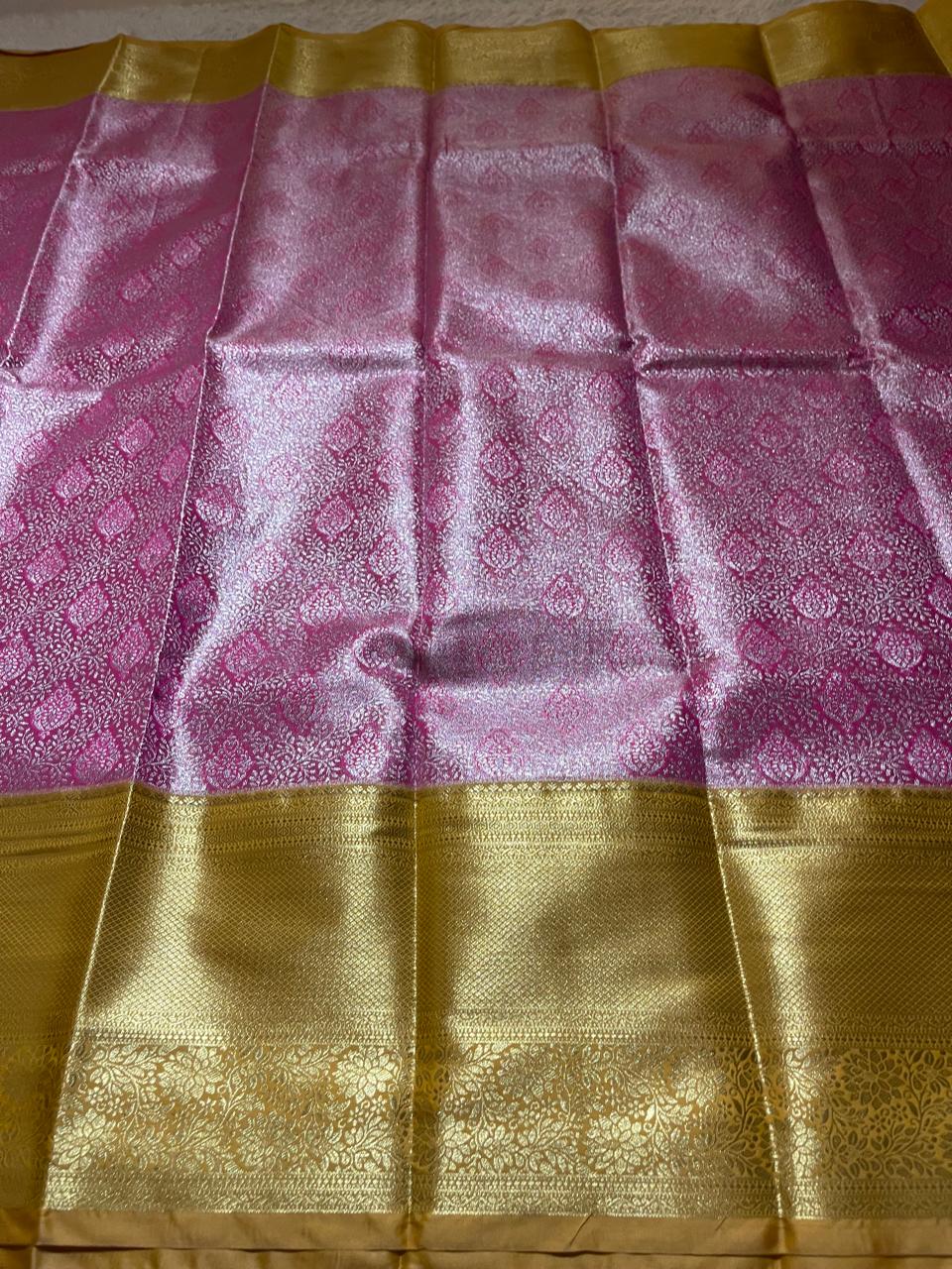 SWAYAMVARAM-PINK WITH MUSTARD YELLOW SAREE