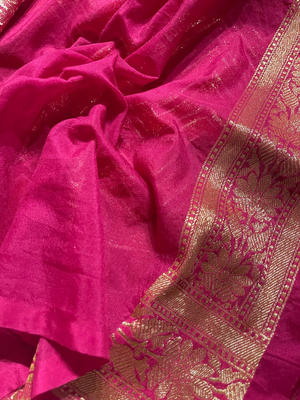SITA GEORGETTE-ORANGE DUAL TONE SAREE