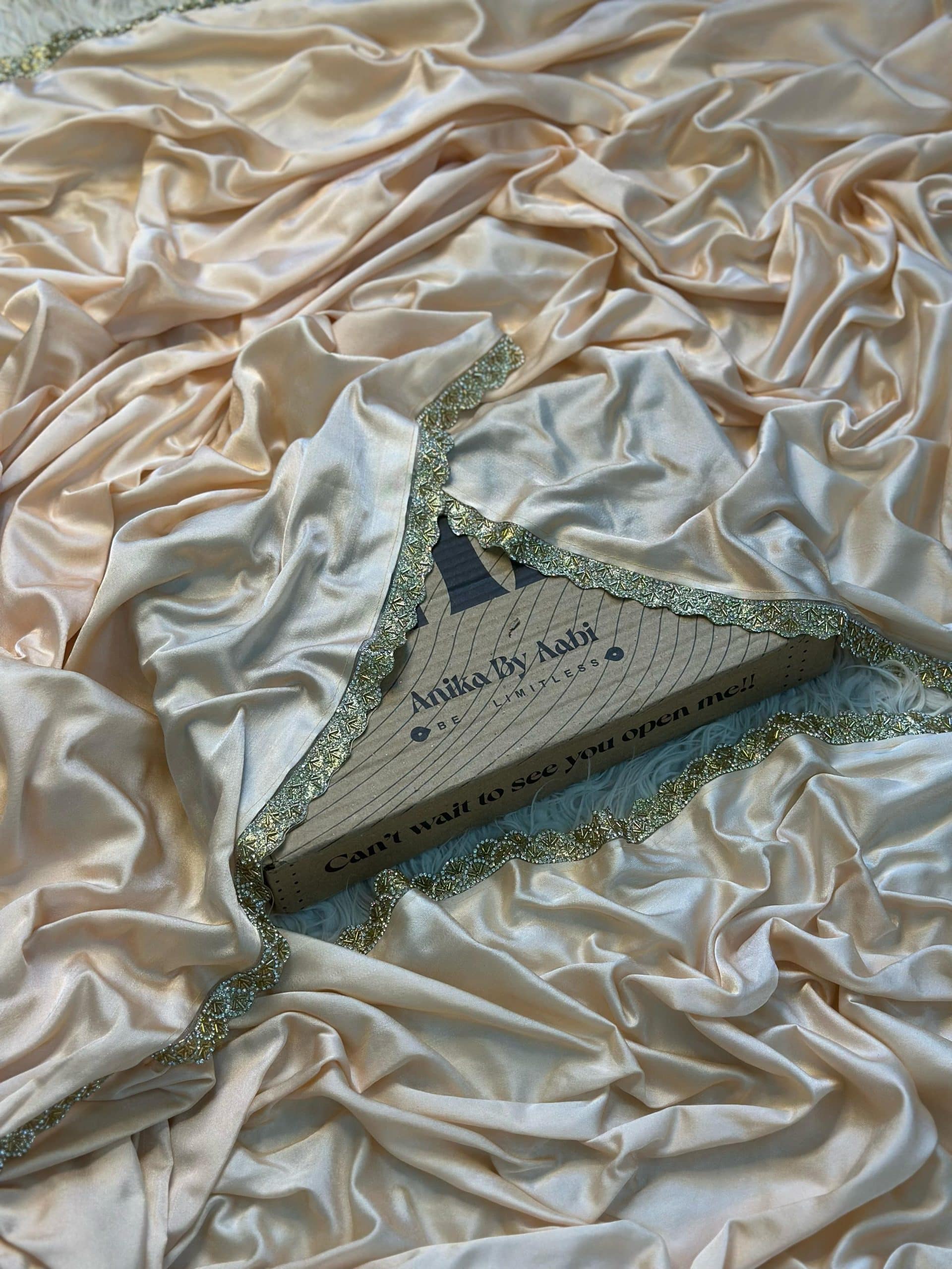 NAYAN SATIN LACE SATIN - BEIGE