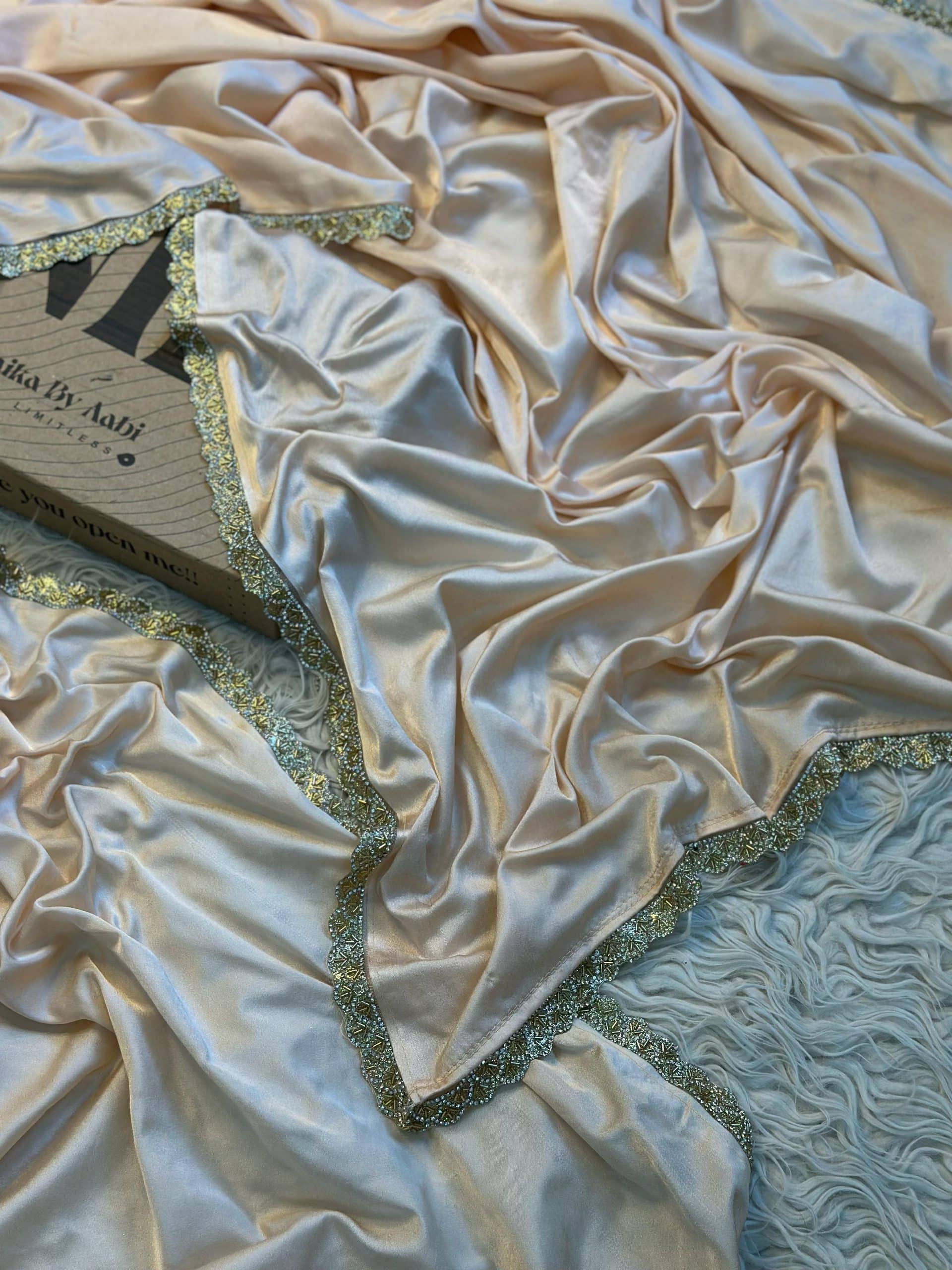 NAYAN SATIN LACE SATIN - BEIGE