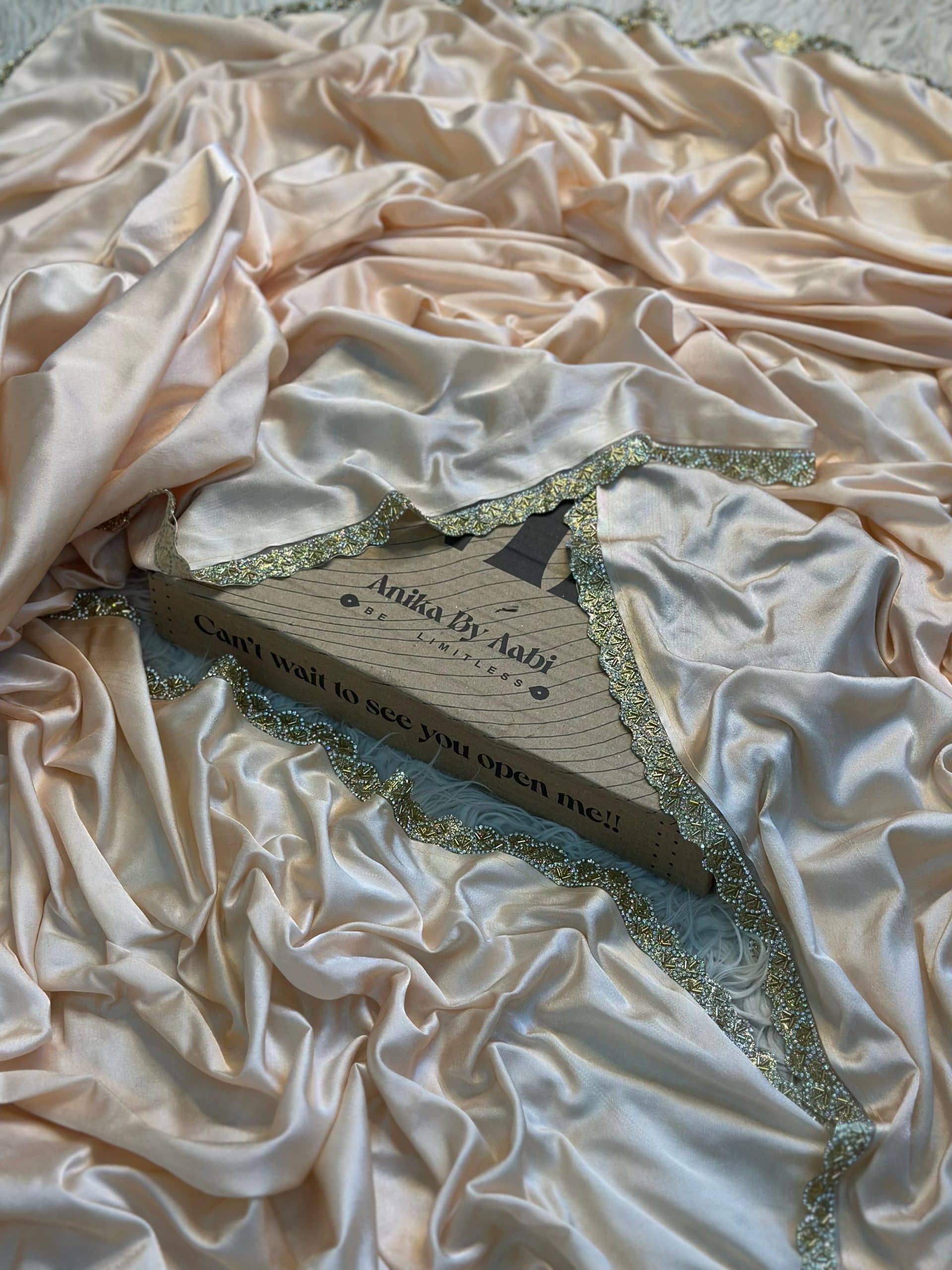 NAYAN SATIN LACE SATIN - BEIGE