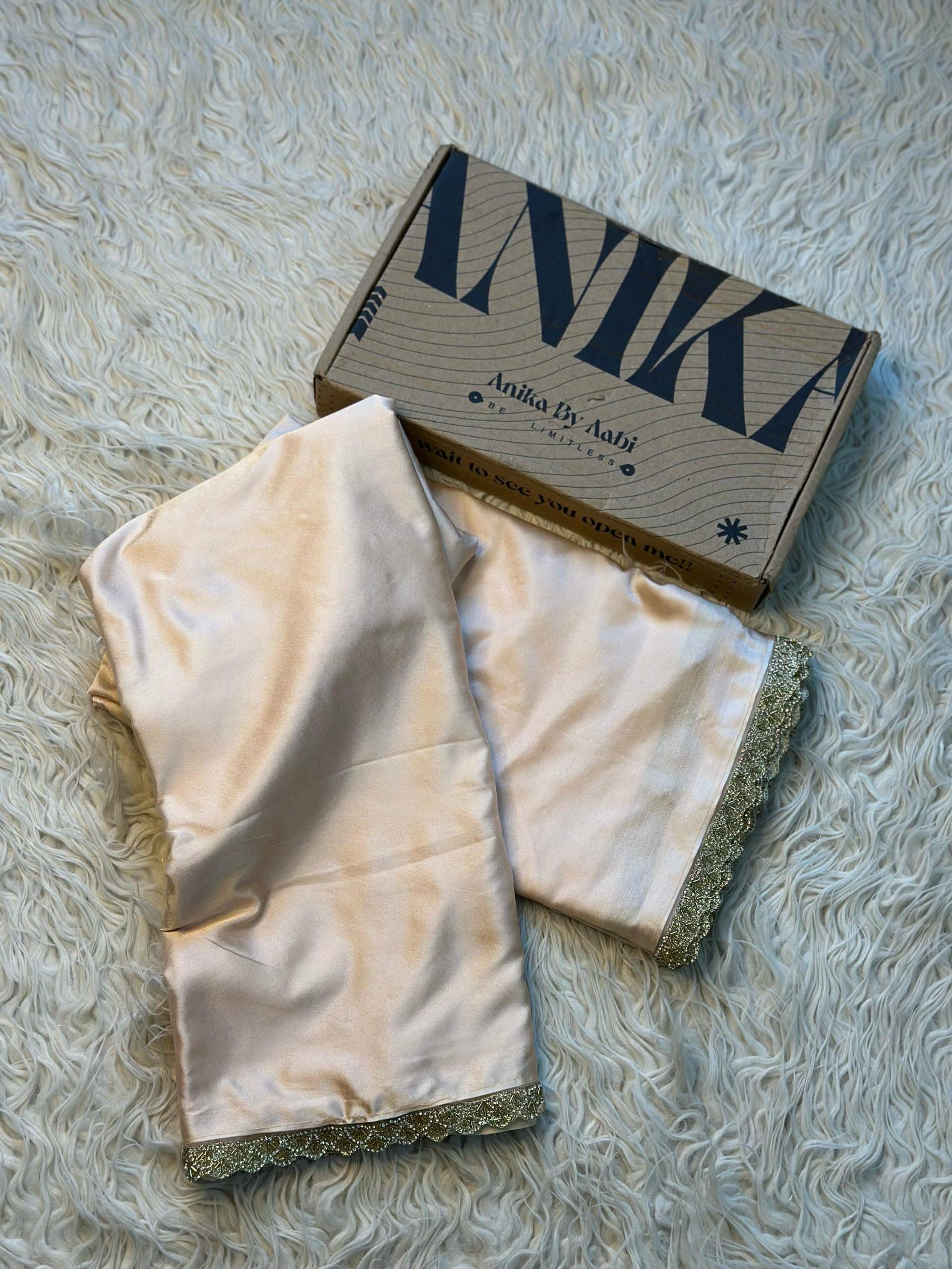 NAYAN SATIN LACE SATIN - BEIGE