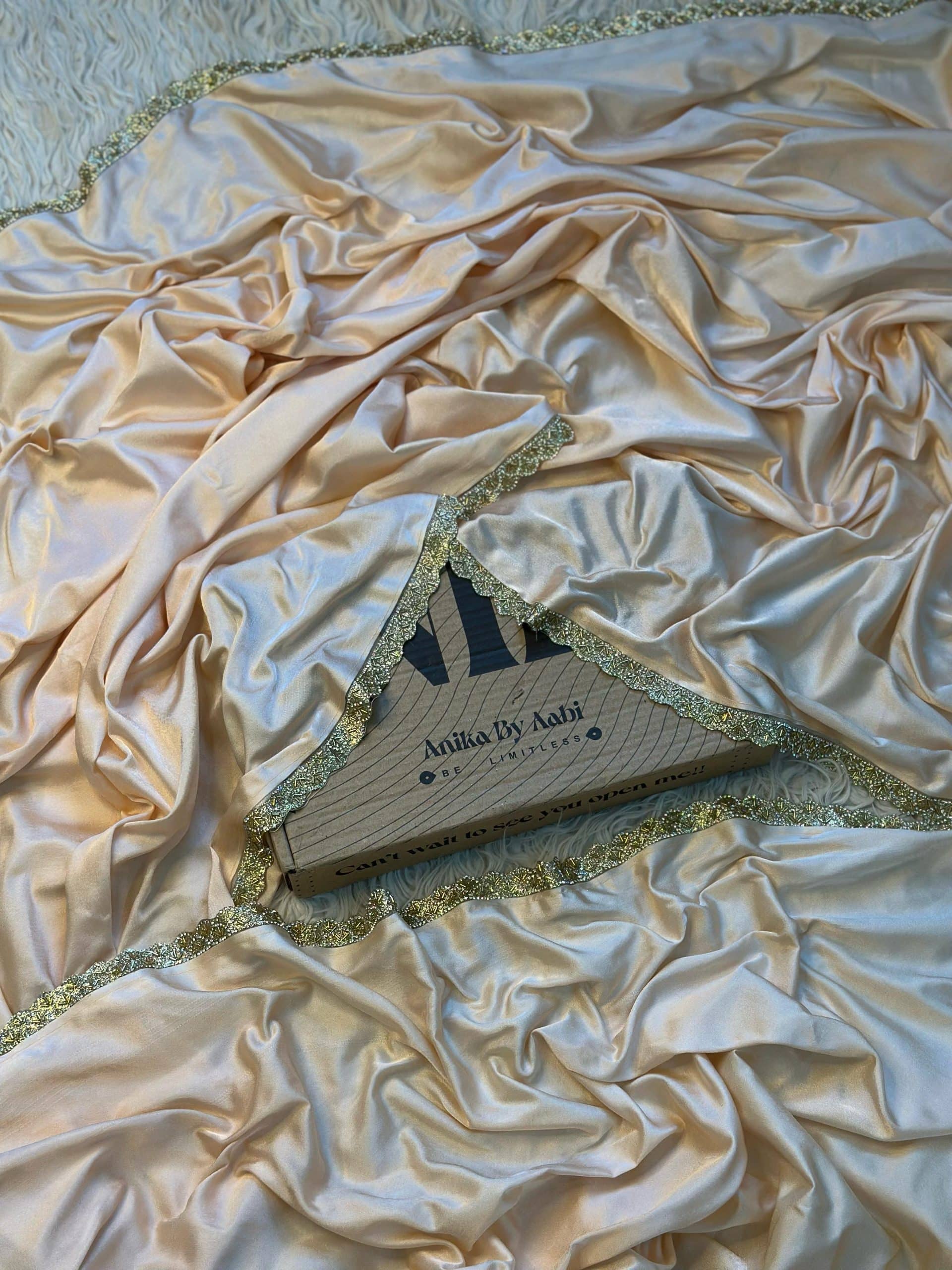NAYAN SATIN LACE SATIN - BEIGE