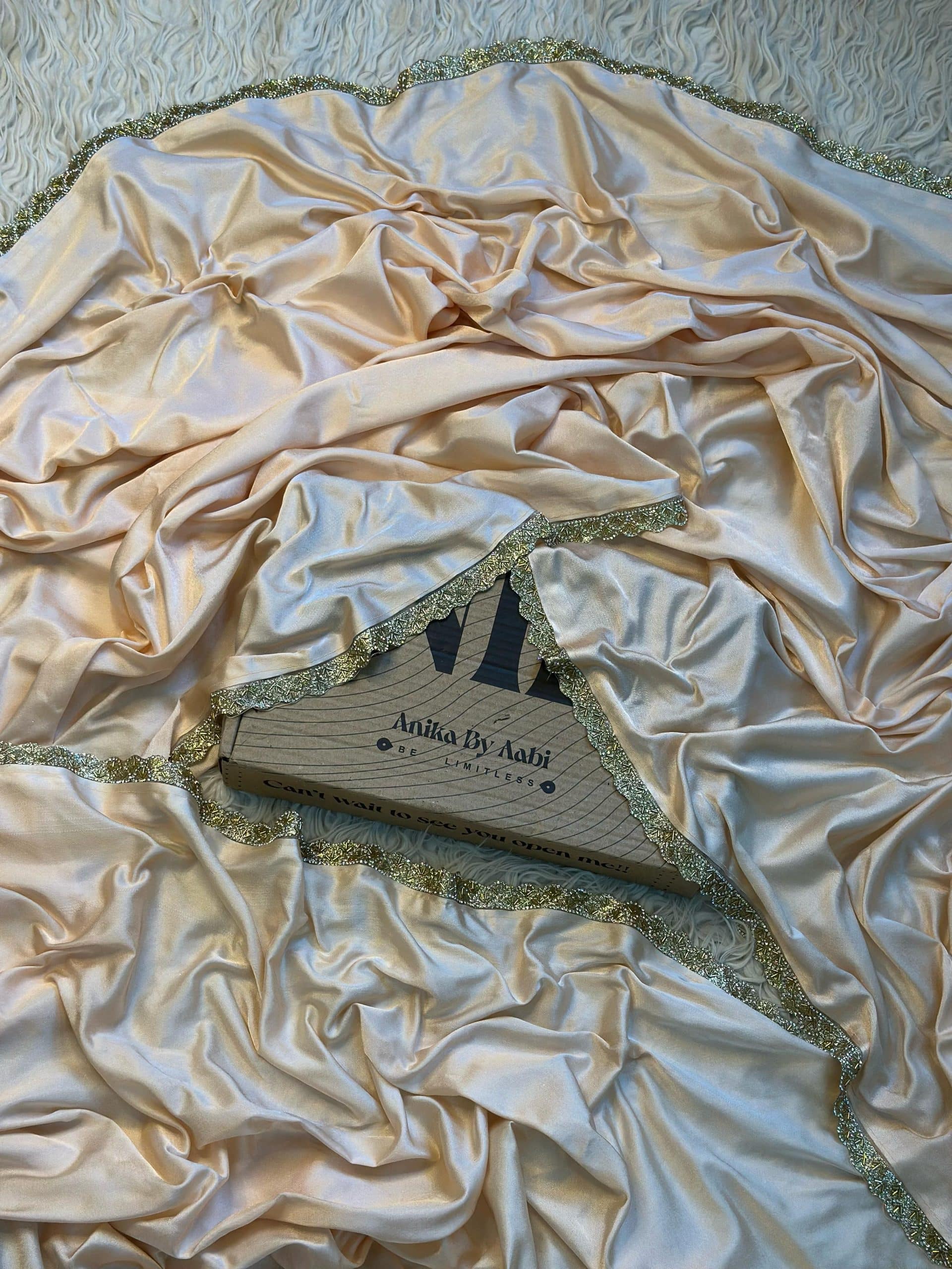 NAYAN SATIN LACE SATIN - BEIGE