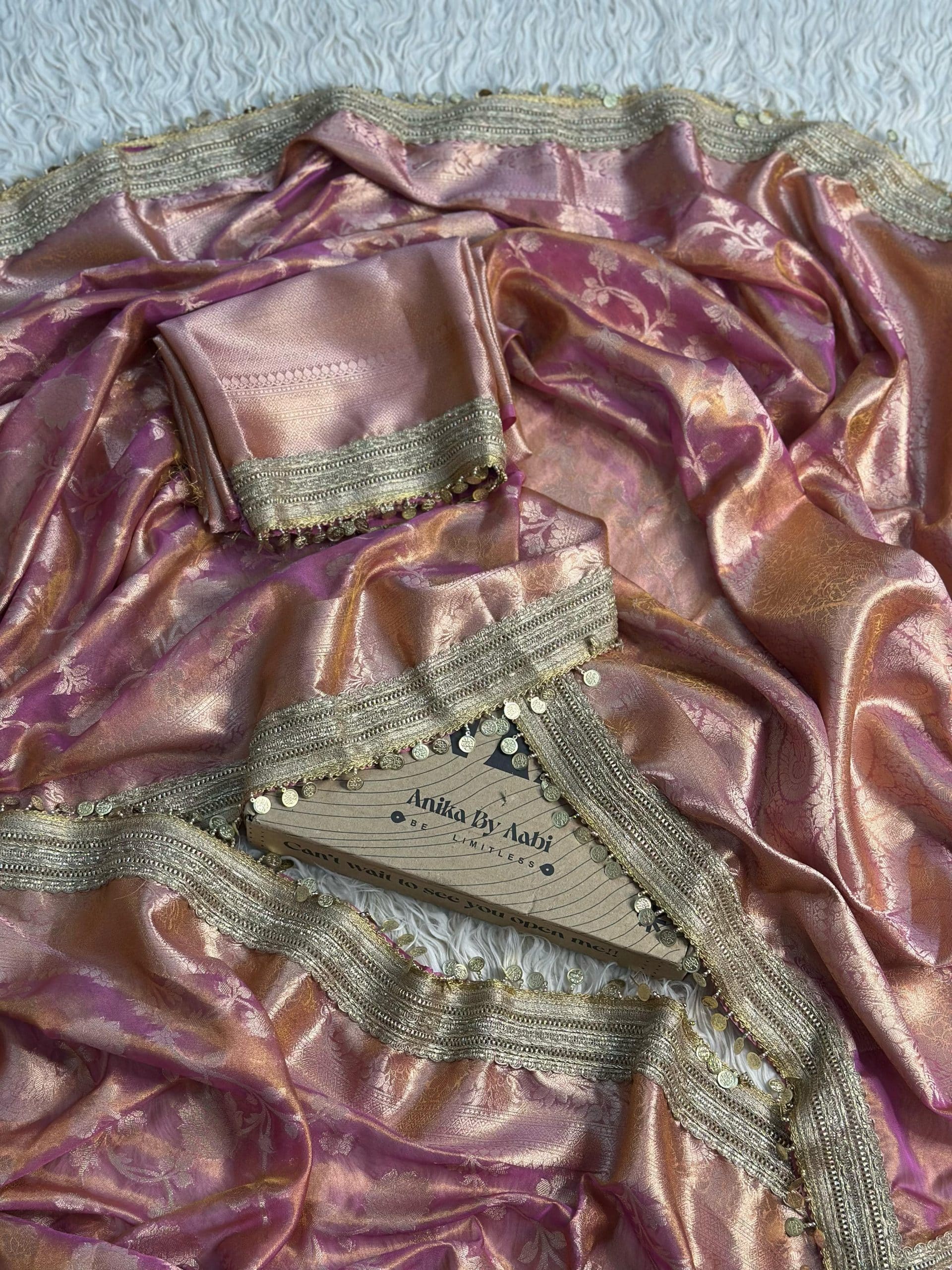 TISSUE LUXE-FLORA ONION PINK SAREE