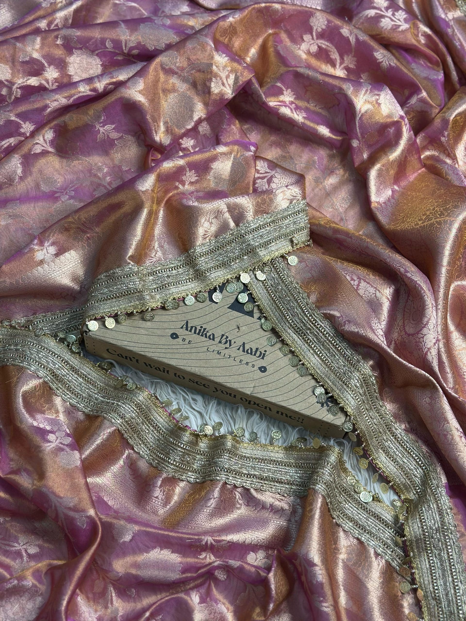 TISSUE LUXE-FLORA ONION PINK SAREE