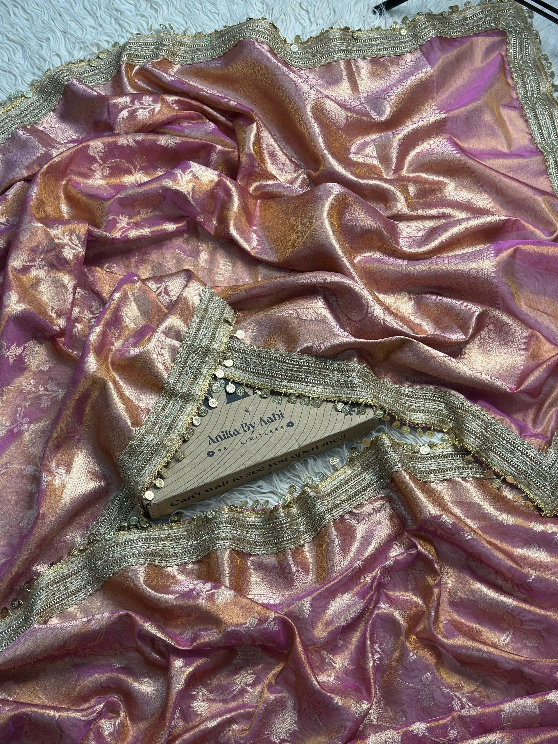 TISSUE LUXE-FLORA ONION PINK SAREE