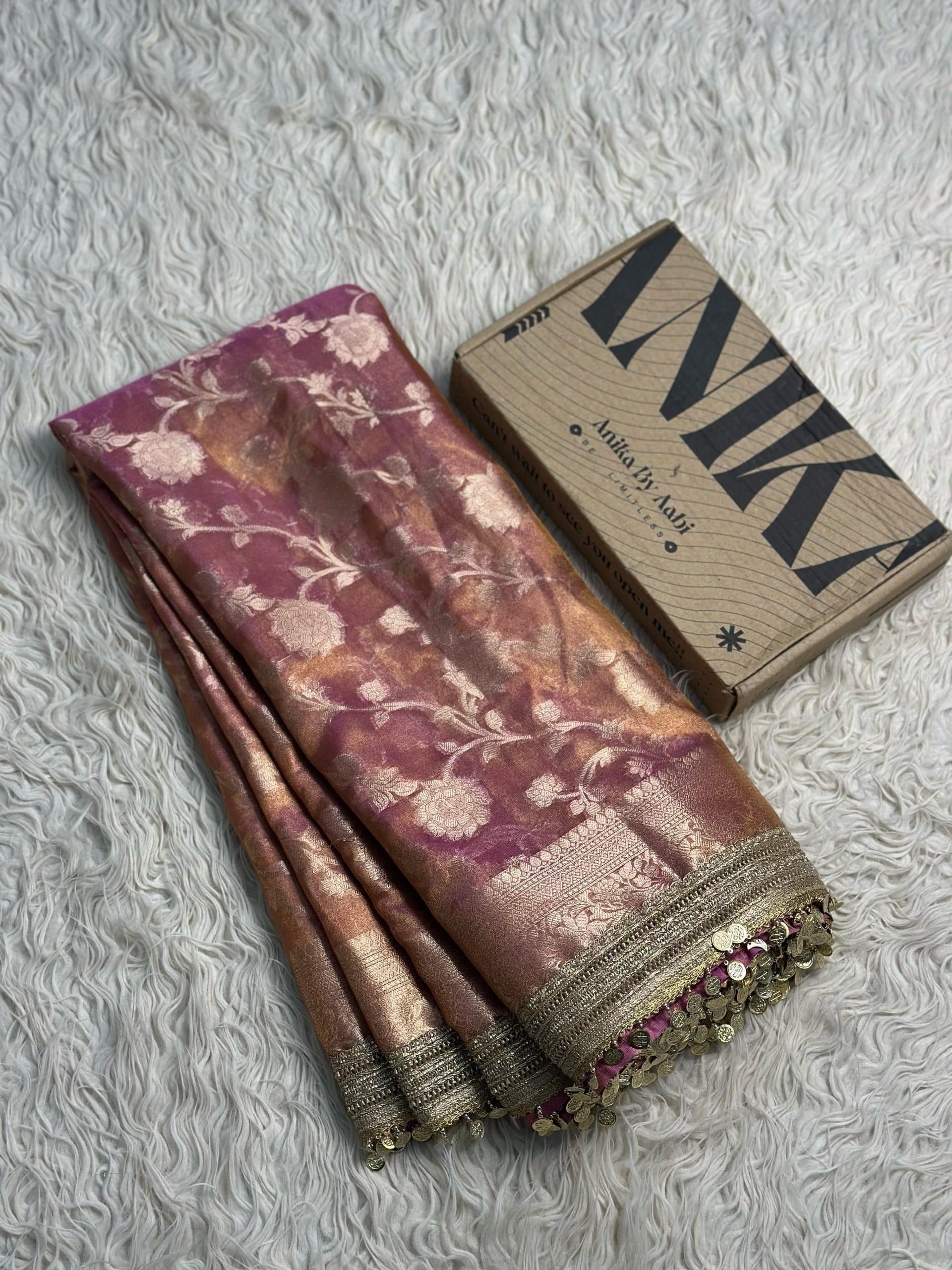 TISSUE LUXE-FLORA ONION PINK SAREE