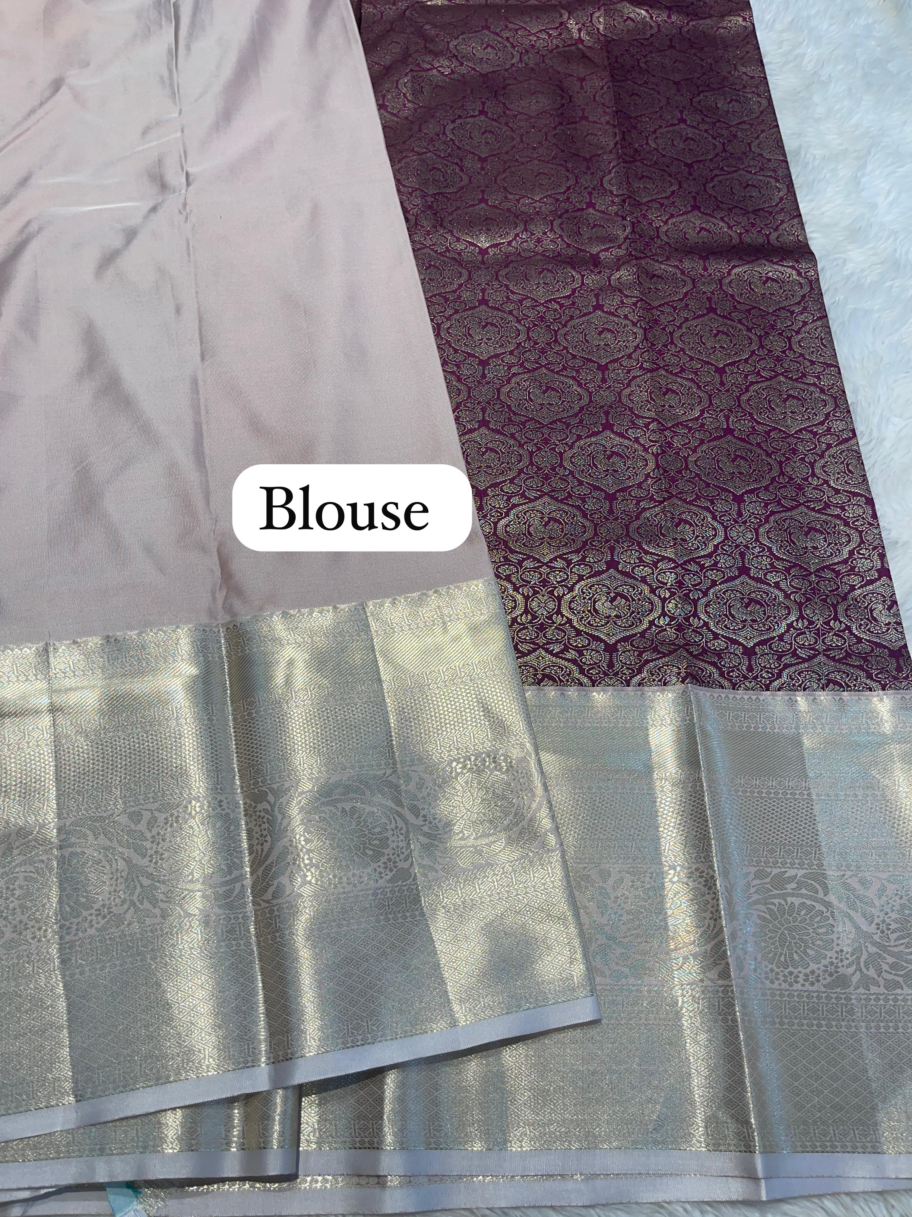 SWAYAMVARAM- DARK PURPLE COFFEE DUAL TONE SILK SAREE