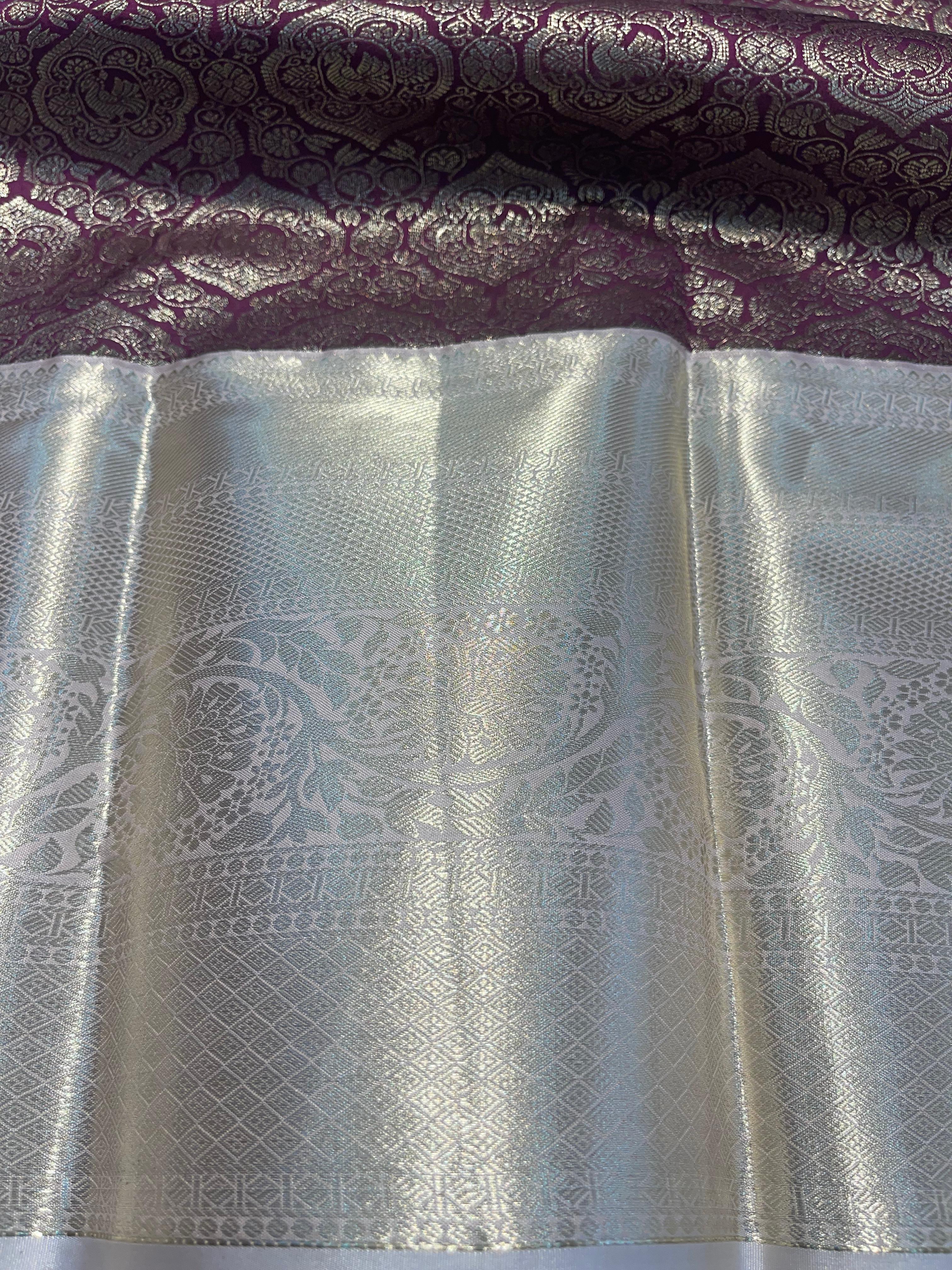 SWAYAMVARAM- DARK PURPLE COFFEE DUAL TONE SILK SAREE