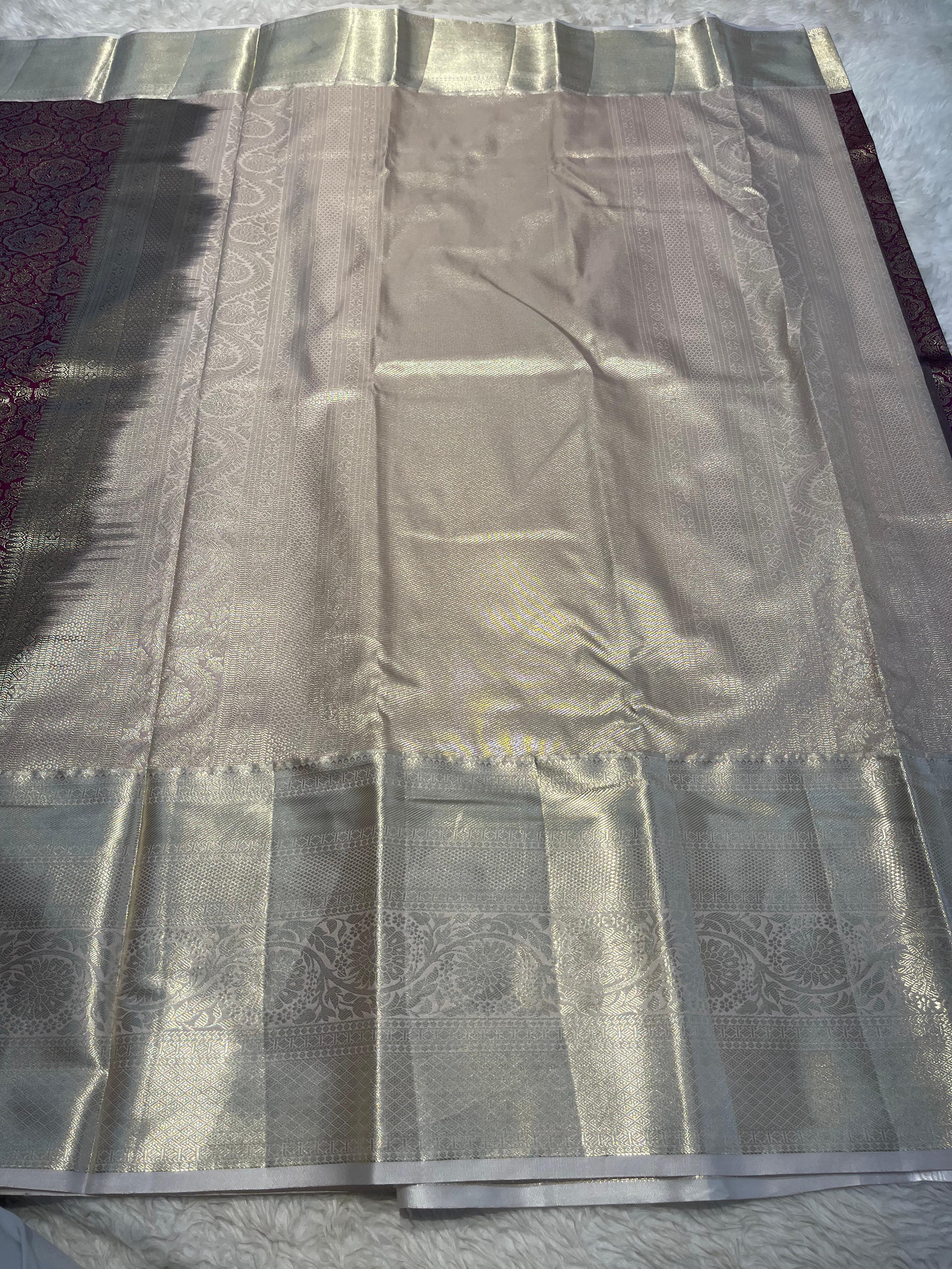 SWAYAMVARAM- DARK PURPLE COFFEE DUAL TONE SILK SAREE