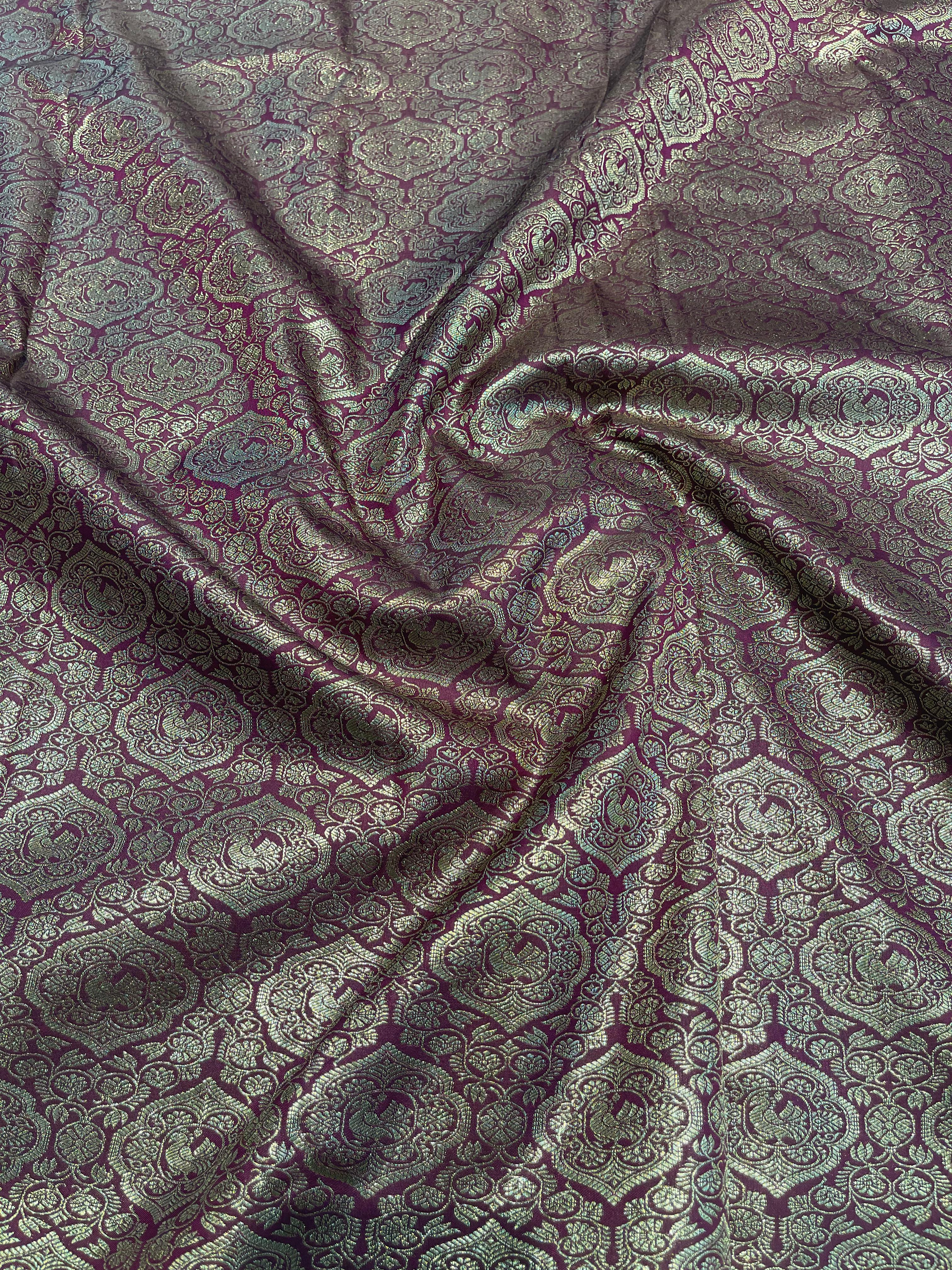 SWAYAMVARAM- DARK PURPLE COFFEE DUAL TONE SILK SAREE
