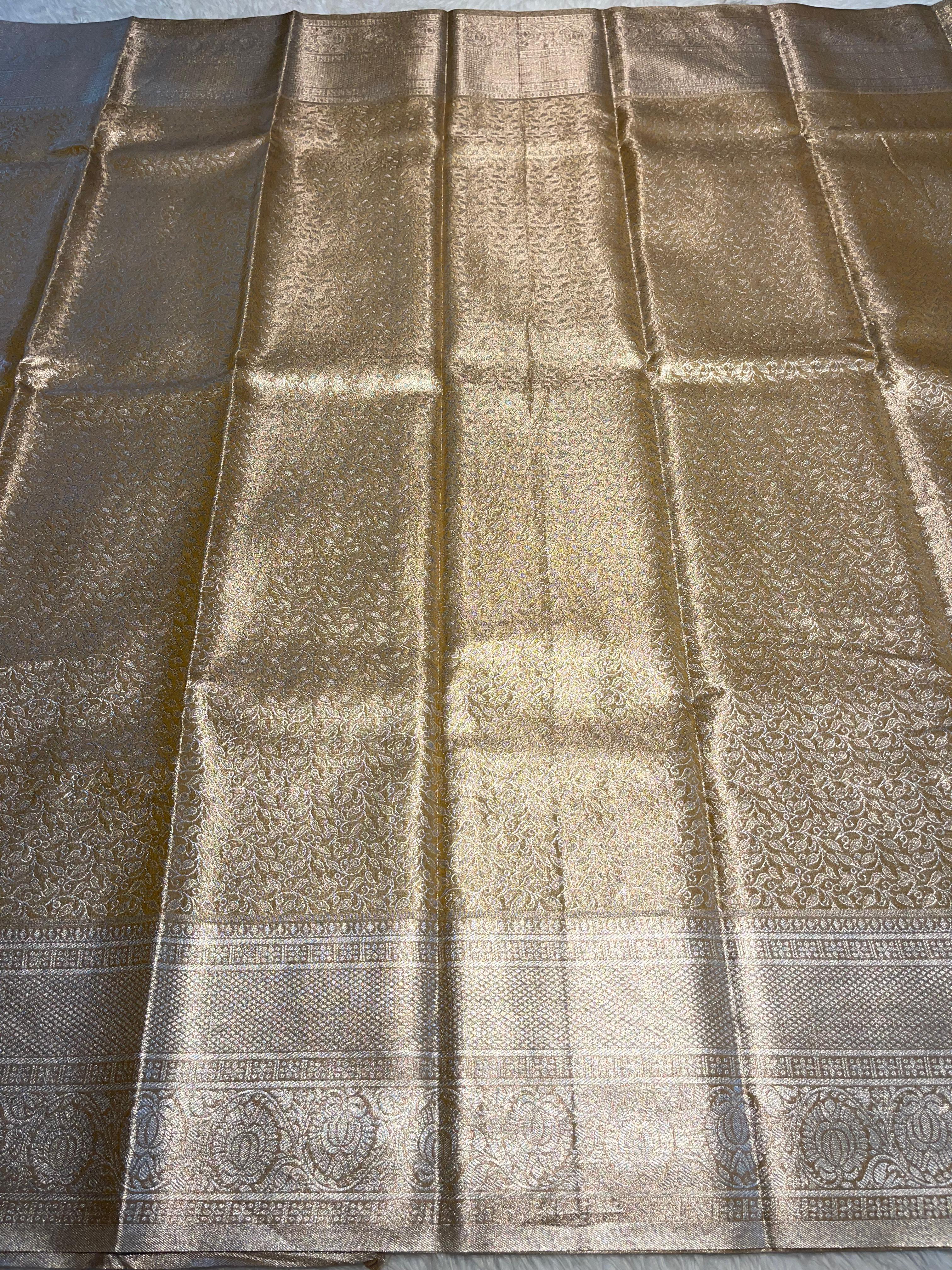 SWAYAMVARAM- BRIDAL  TISSUE SILK SAREE ( BEIGE GOLD )