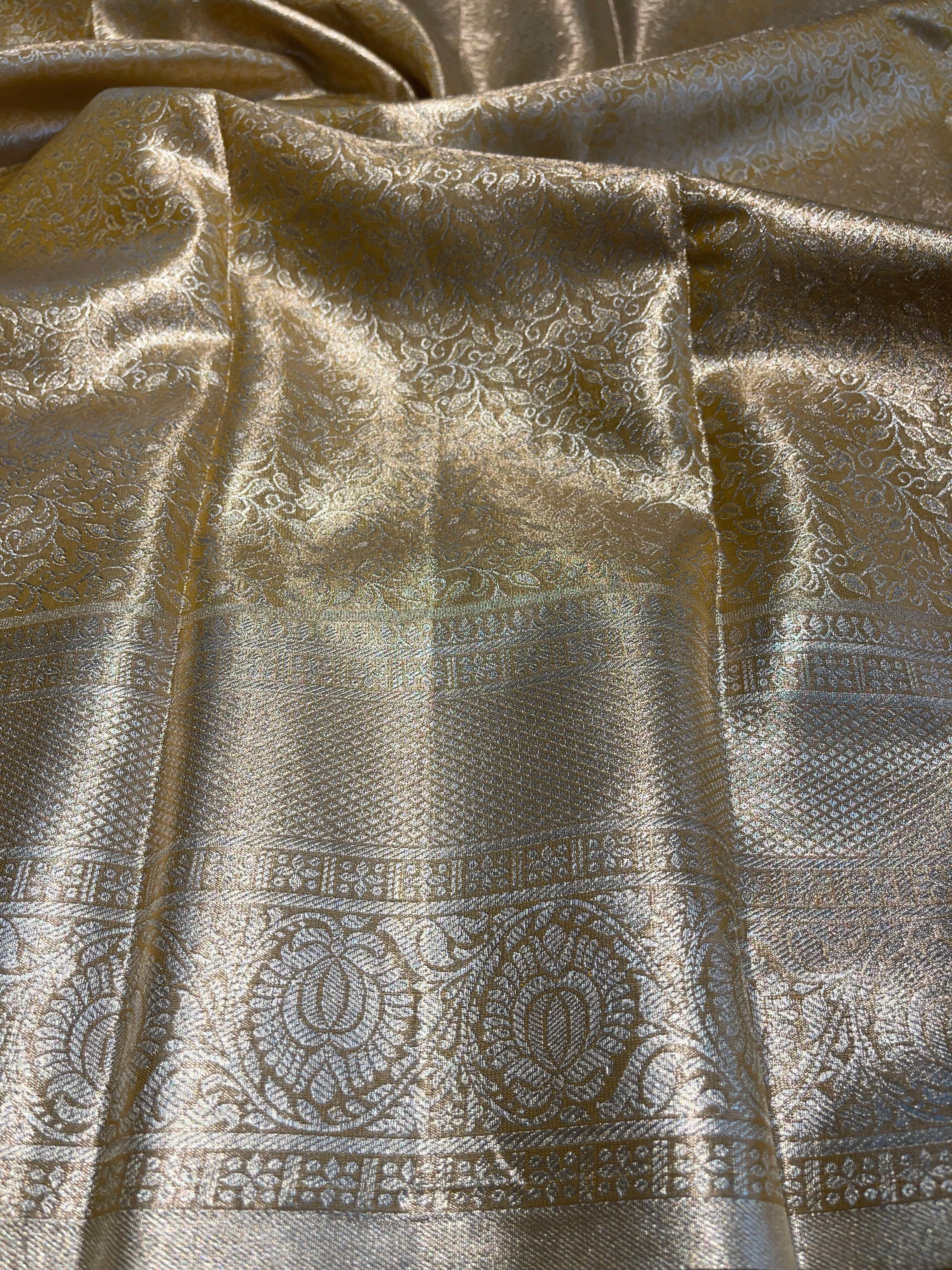 SWAYAMVARAM- BRIDAL  TISSUE SILK SAREE ( BEIGE GOLD )