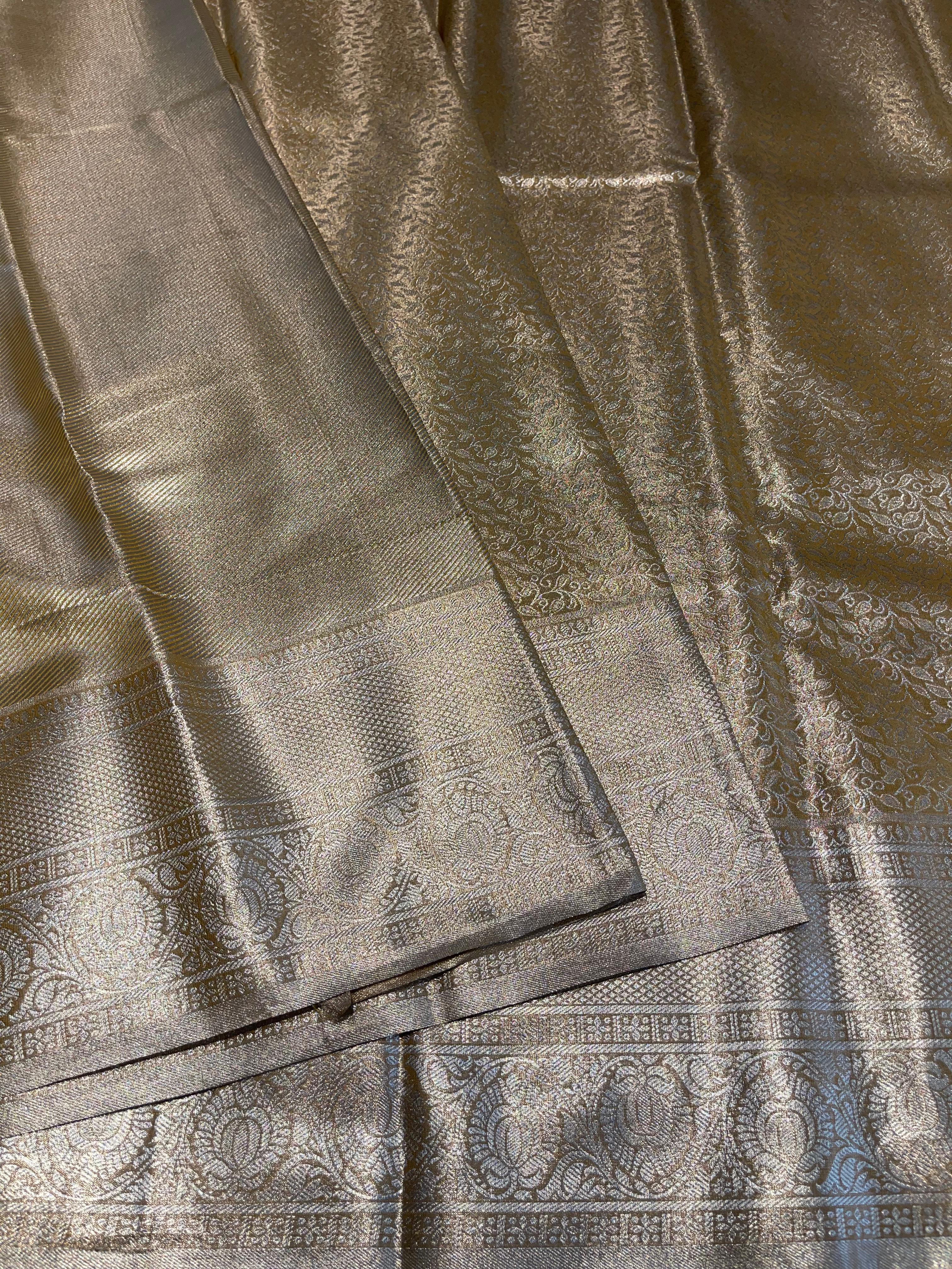 SWAYAMVARAM- BRIDAL  TISSUE SILK SAREE ( BEIGE GOLD )